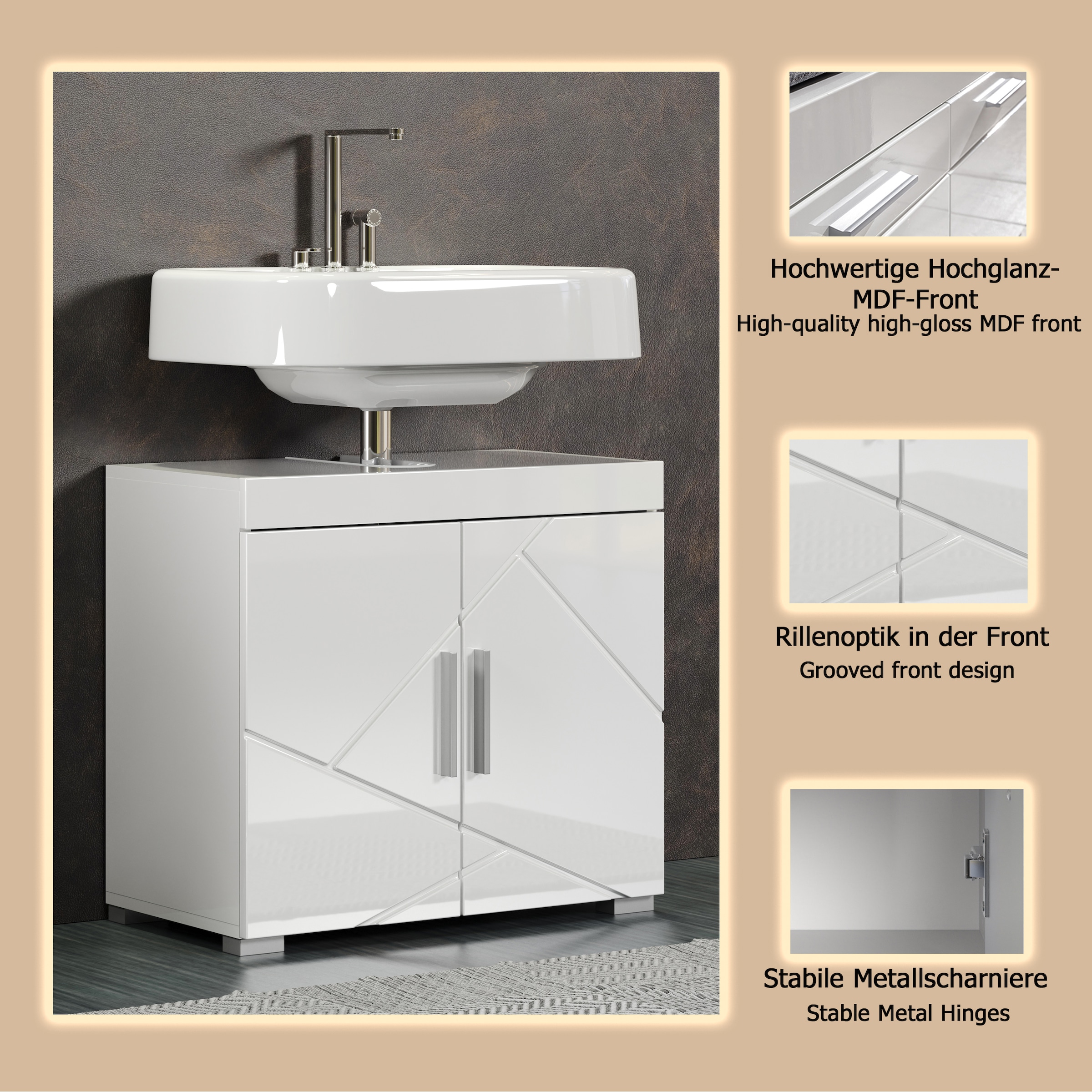 welltime Waschbeckenunterschrank »Avena« 1 Stk. tlg.