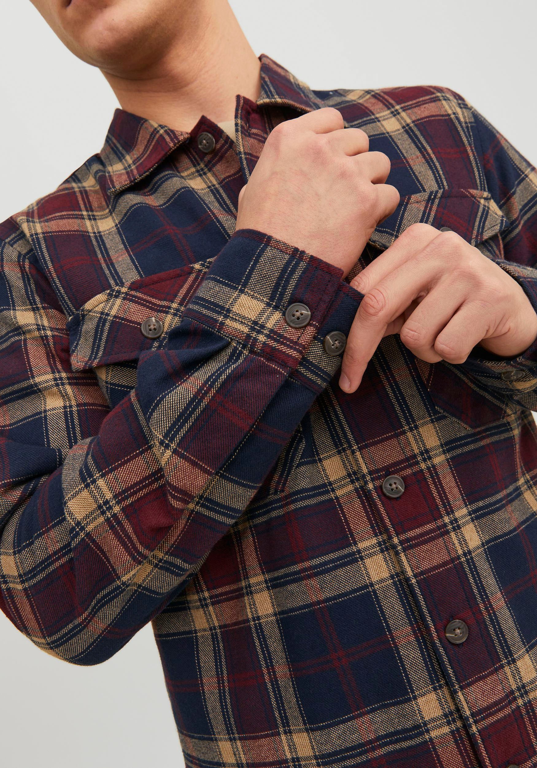 Jack & Jones Langarmhemd »JJEEDDIE OVERSHIRT LS NOOS«