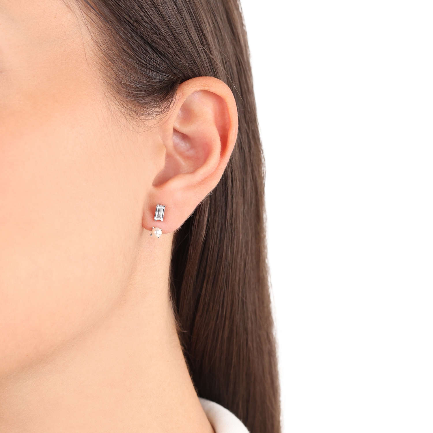 s.Oliver Paar Ohrstecker »mit abnehmbaren Einhängern« mit Zirkonia (synth.) - mit Muschelkernperle