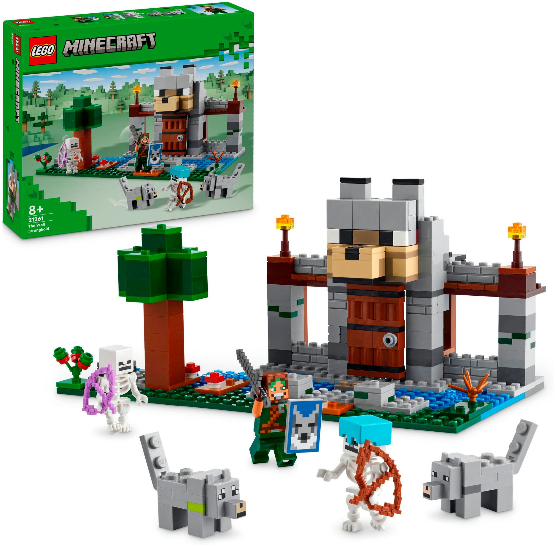 Konstruktionsspielsteine »Die Wolfsfestung (21261), LEGO Minecraft«, (312 St.), Made...