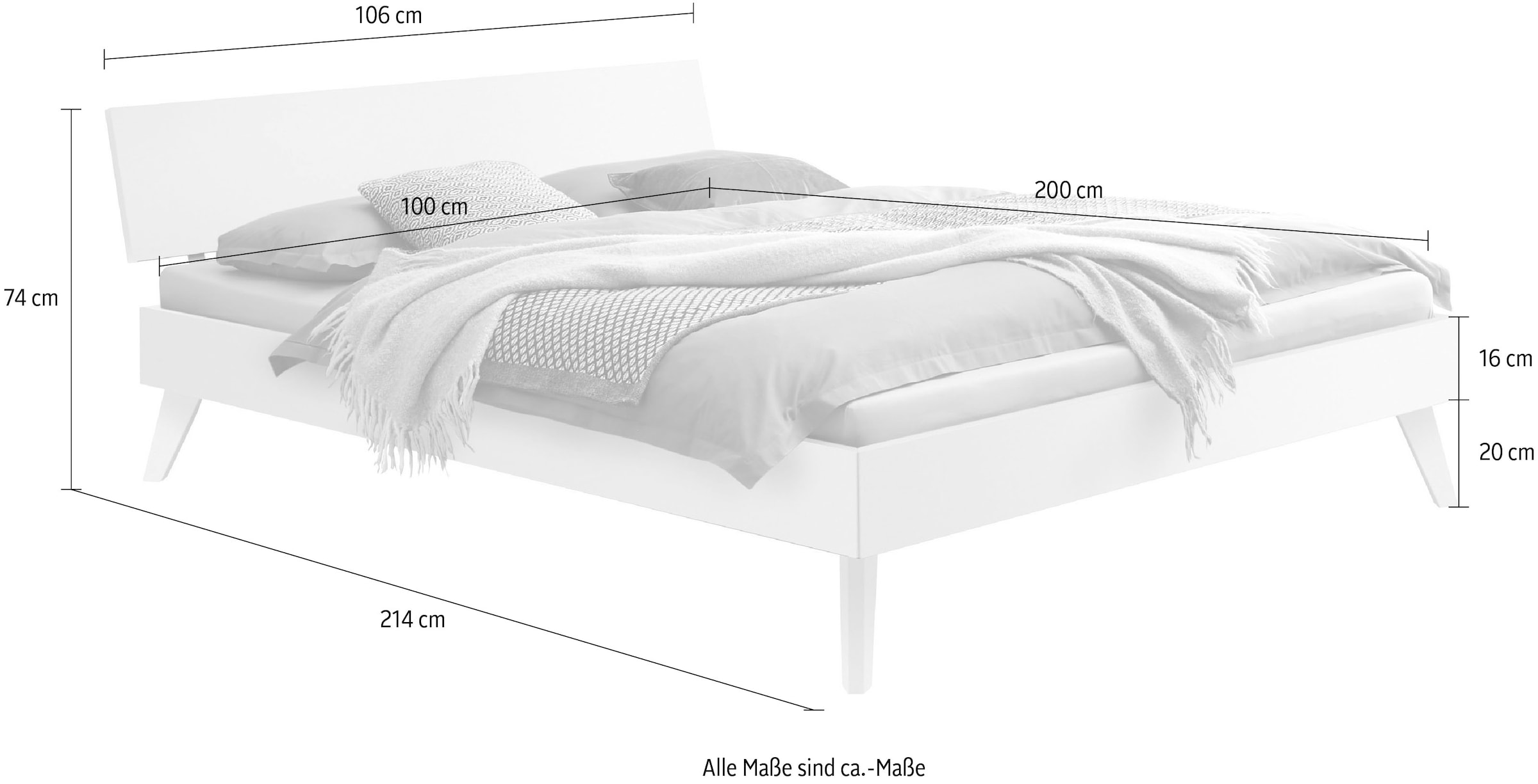 HASENA Holzbett »Ancona«, Fußhöhe 20 cm