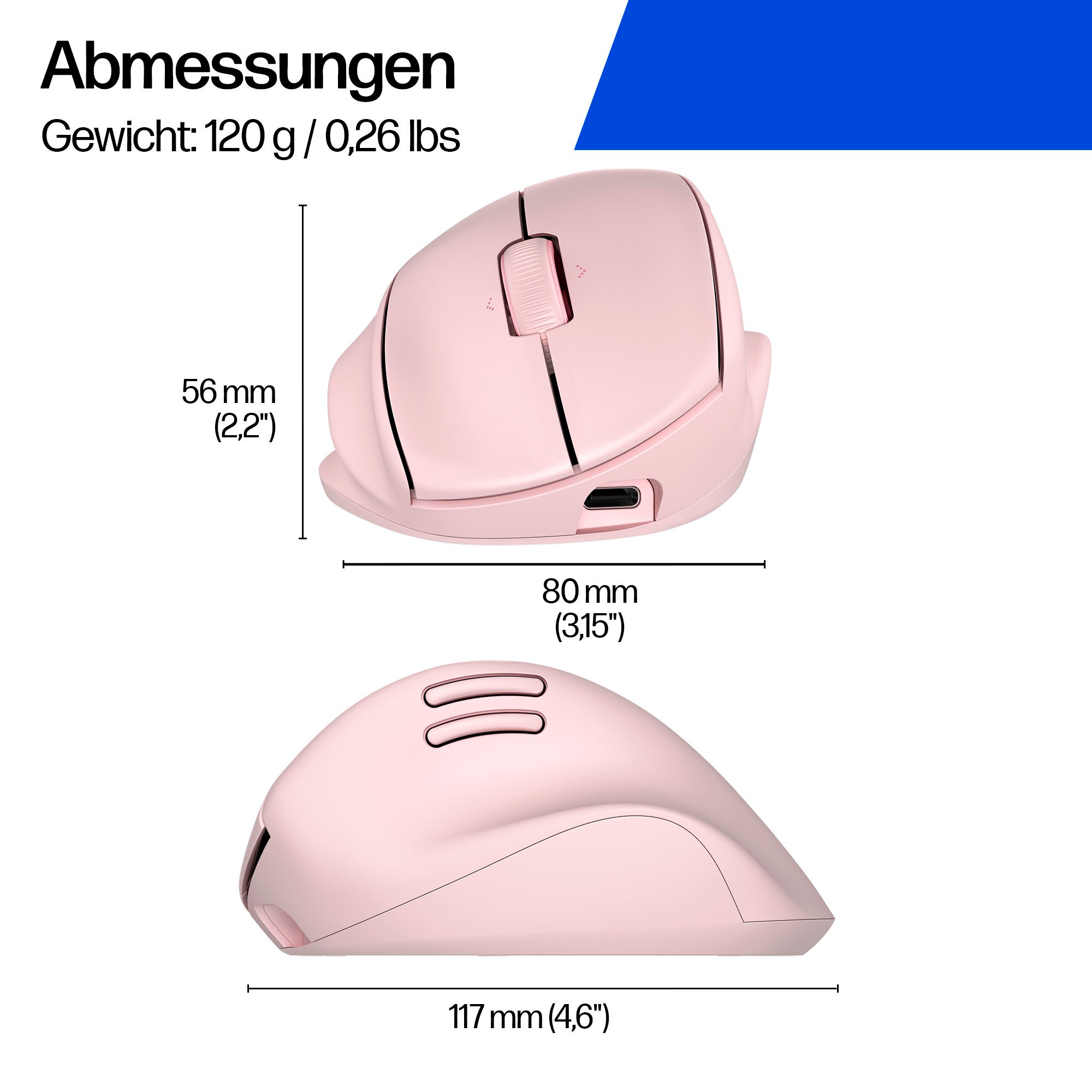 HP ergonomische Maus »720M« Bluetooth | Funk