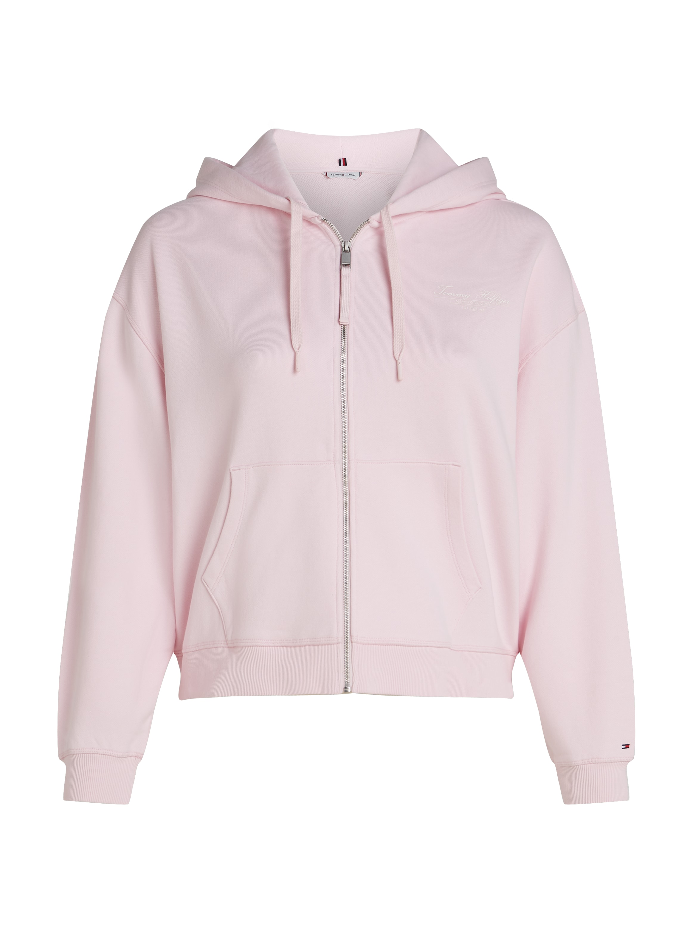 Tommy Hilfiger Curve Sweatjacke »CRV REG SCRIPT ZIP HOODIE«, in Großen Größen, Kapuze, Zipper, Logoschriftzug