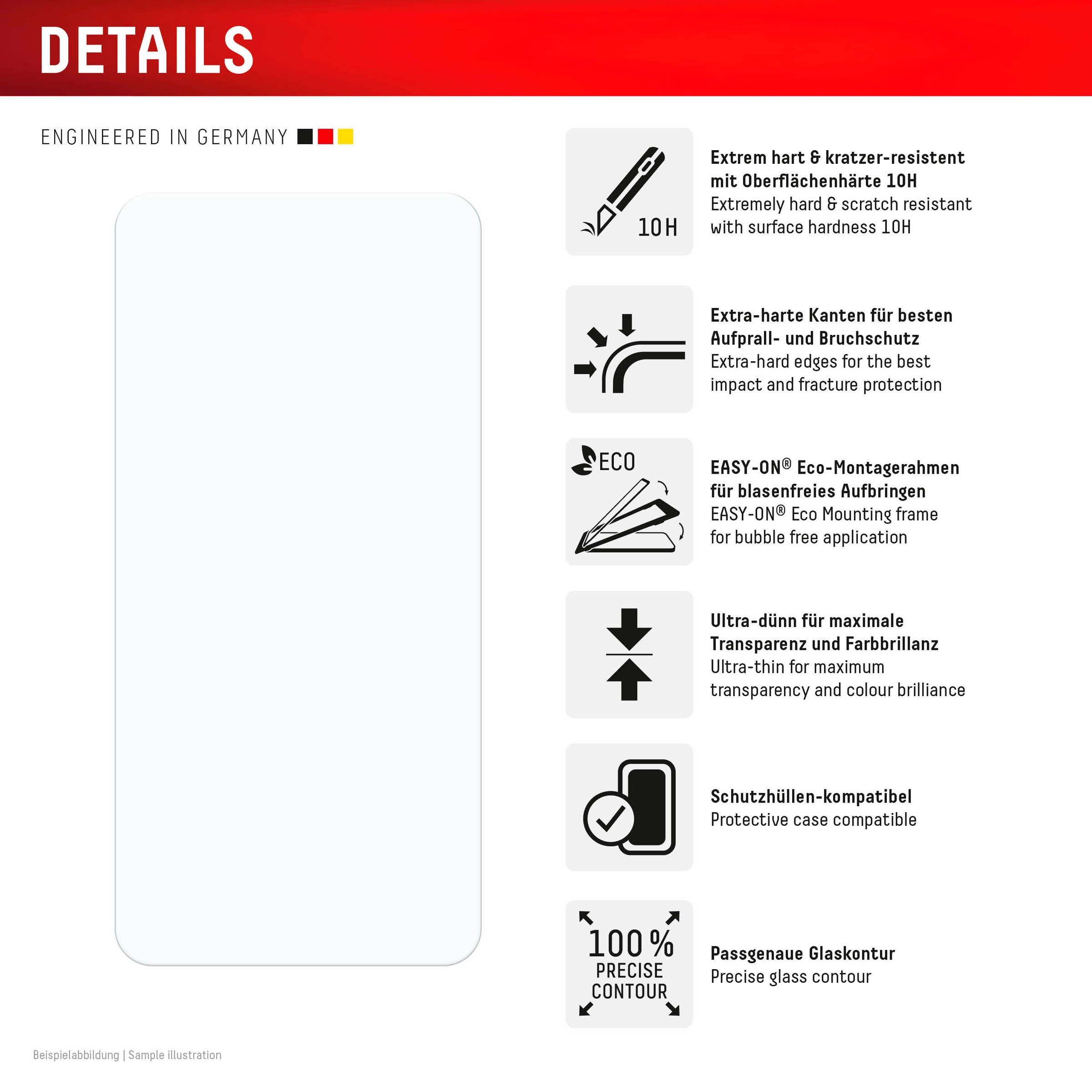Displex Displayschutzglas »Real Glass + Case«, für Samsung Galaxy S24+-Samsung Galaxy S25+, Displayschutzfolie Displayschutz Rundumschutz 360 Grad splitterfest