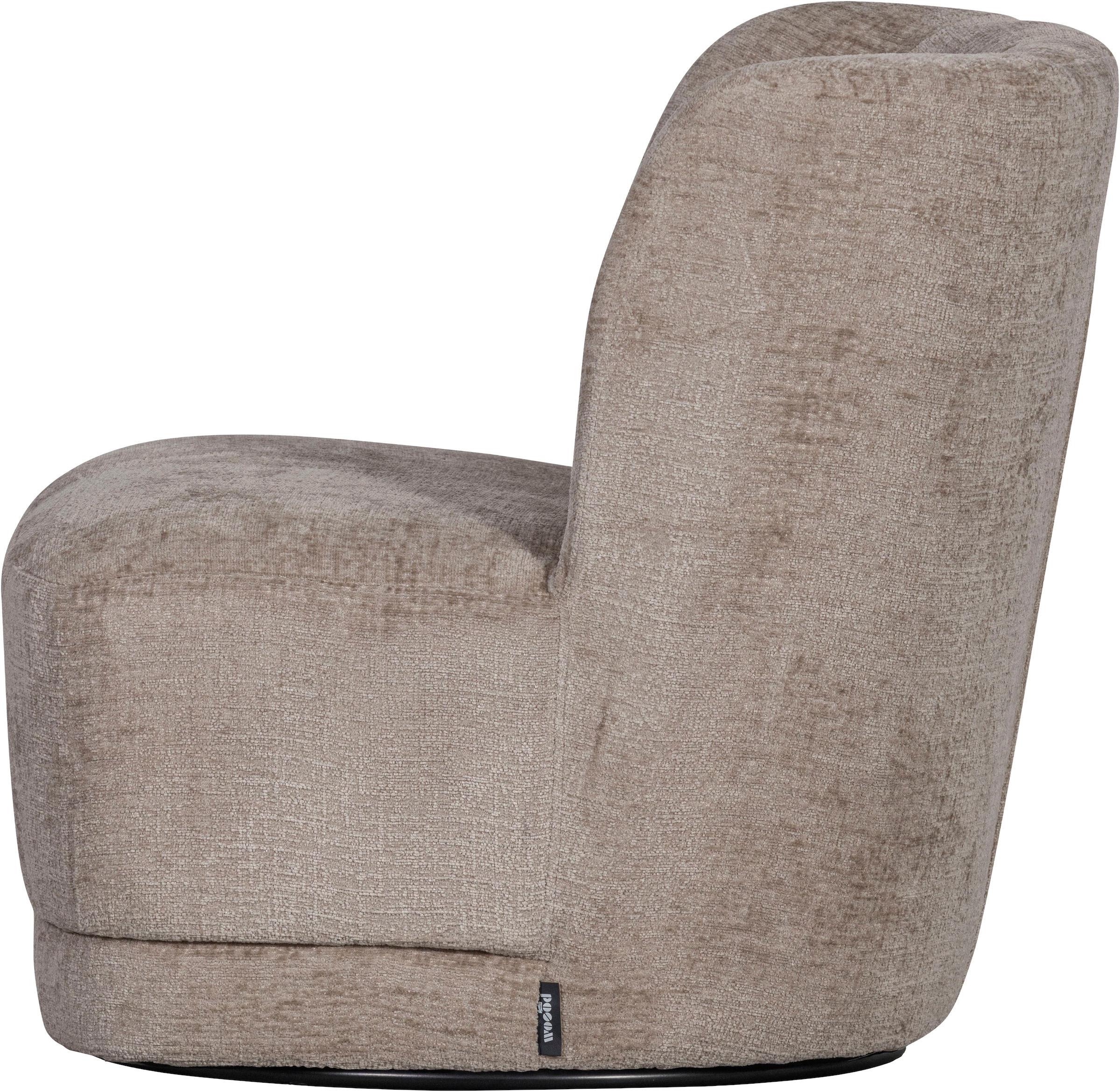 WOOOD Drehsessel »Atty mit struktur-Velvetbezug und Drehmechanismus B 74 x T 65 x H 75cm« Sehr hohe Verschleißfestigkeit, montiert geliefert, Tragkraft 120 kg