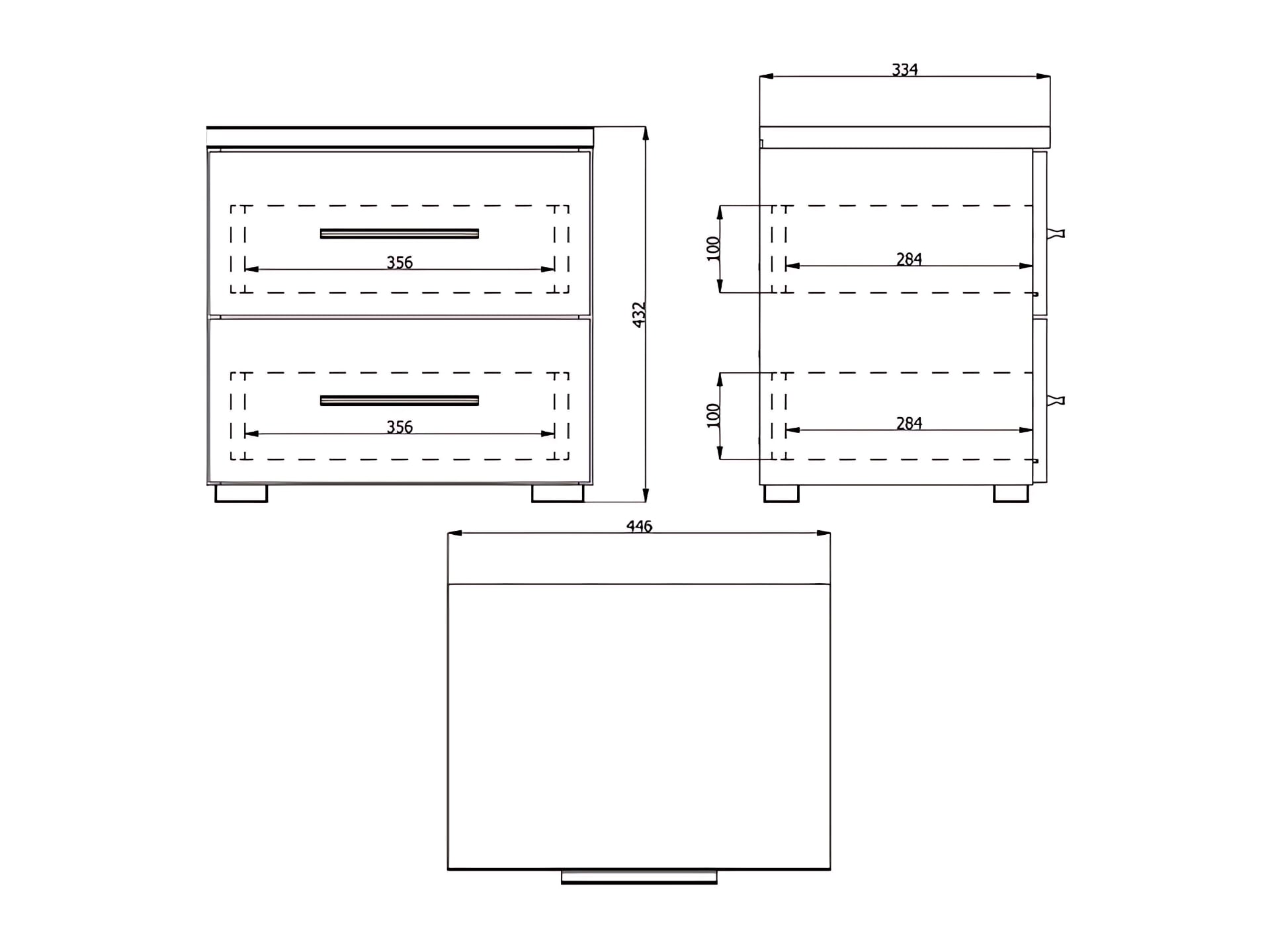 Home affaire Nachtkonsole »Uni Nachttisch, Nachtkommode, Nachtschrank, Beistelltisch, Kommode« Platzsparend, 2 Schubladen, Griff