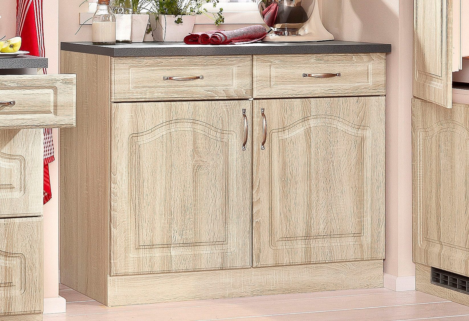 wiho Küchen Unterschrank »Linz«, 100 cm breit, in Landhaus-Optik