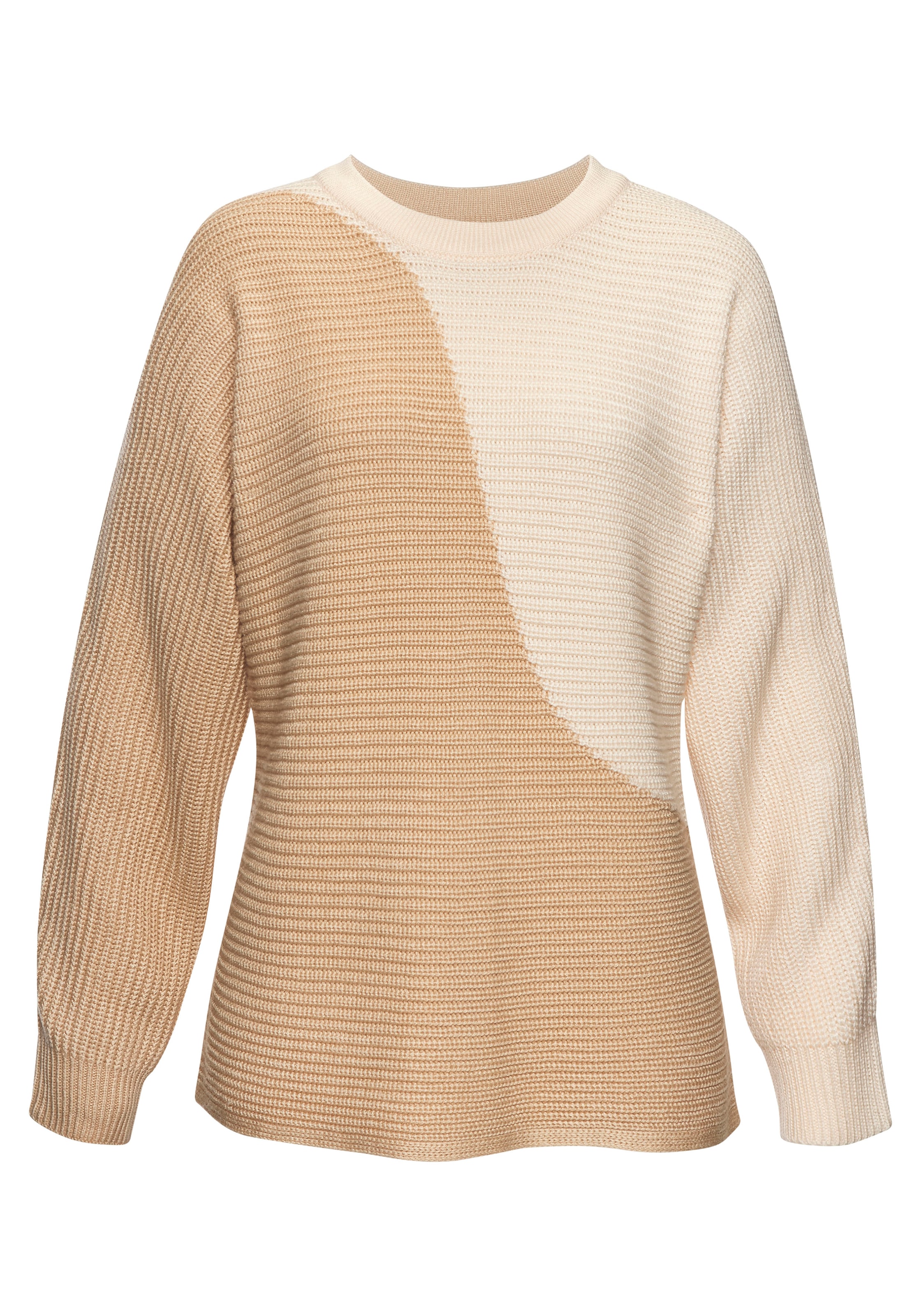 Vivance Strickpullover, in Colorblock-Optik, Rundhals