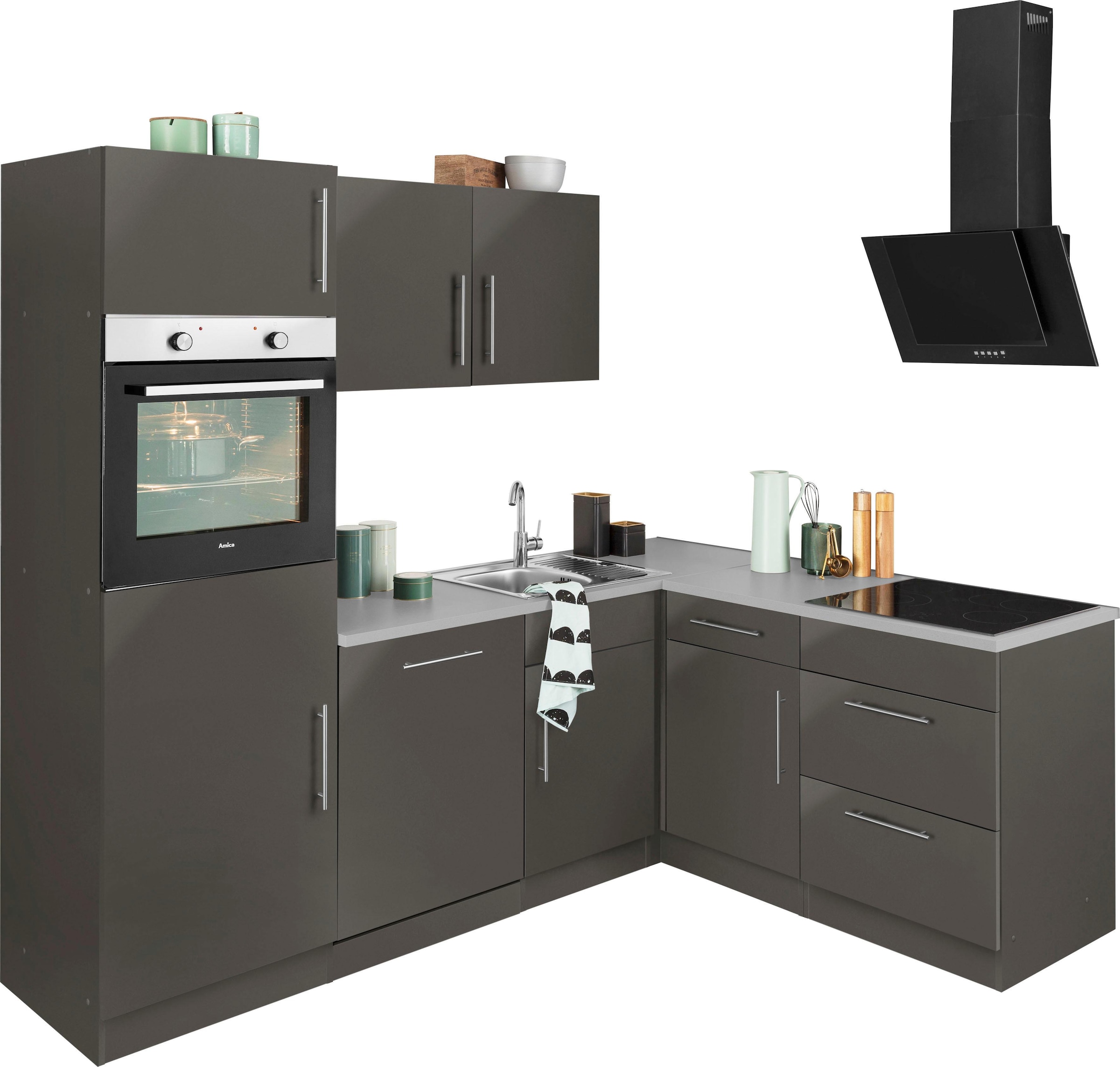 cm »Cali«, Rechnung Winkelküche Stellbreite E-Geräten, wiho auf 170 Küchen mit kaufen 230 x