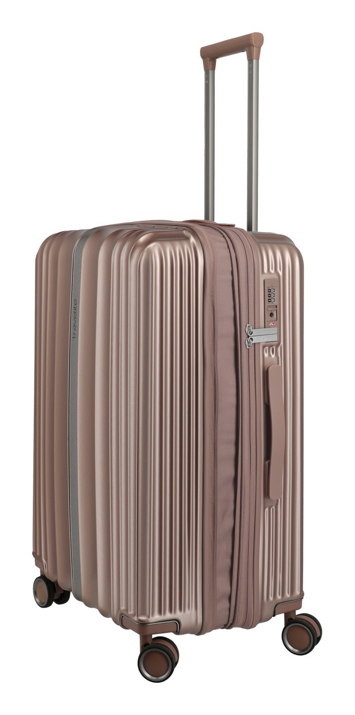 travelite Hartschalen-Trolley »PAROS Reisekoffer Hartschale« 63 l 4 Rollen Kreuzspanngurten – robustes ABS-Reisegepäck