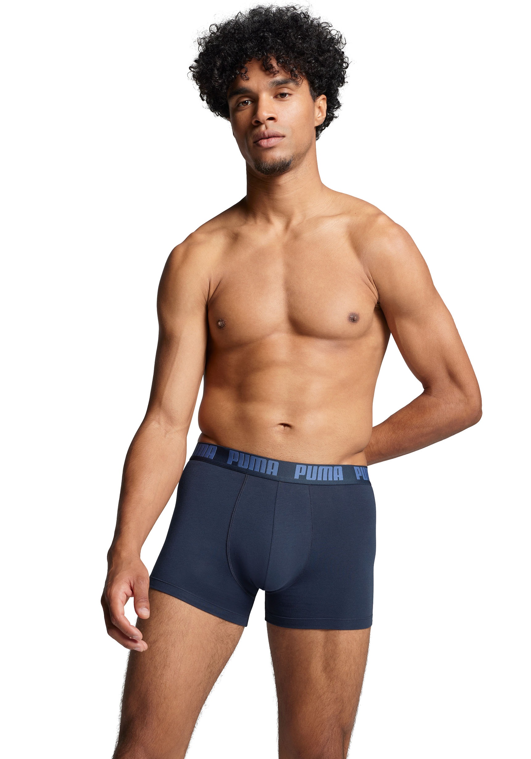 PUMA Boxershorts »PUMA MEN EVERYDAY PLACED LOGO BOXERS 2P« Packung, 2er Pack,  mit Logo Webbund