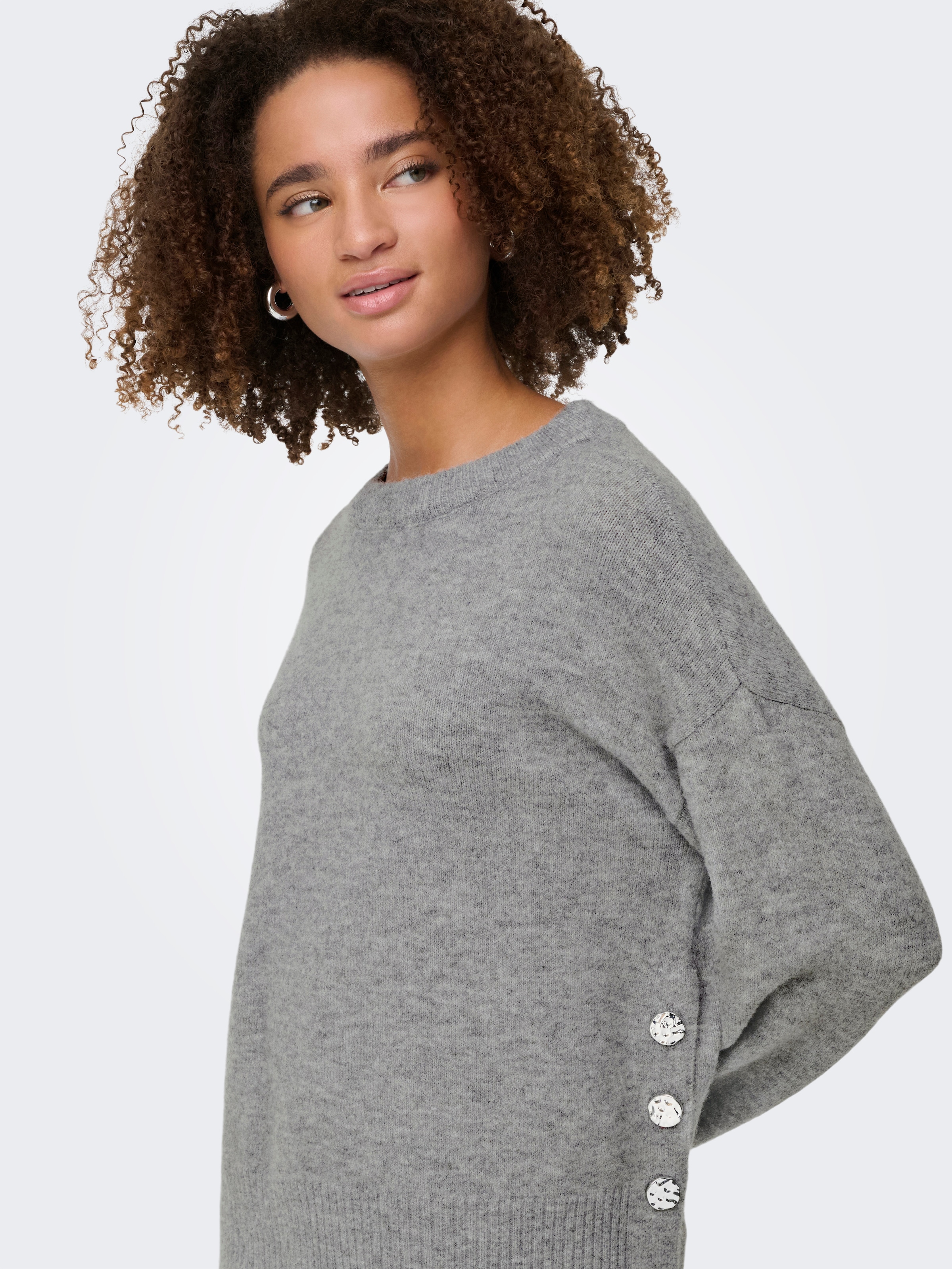 ONLY Strickpullover »ONLRENE LIFE LS BUTTON O-NECK CC KNT«