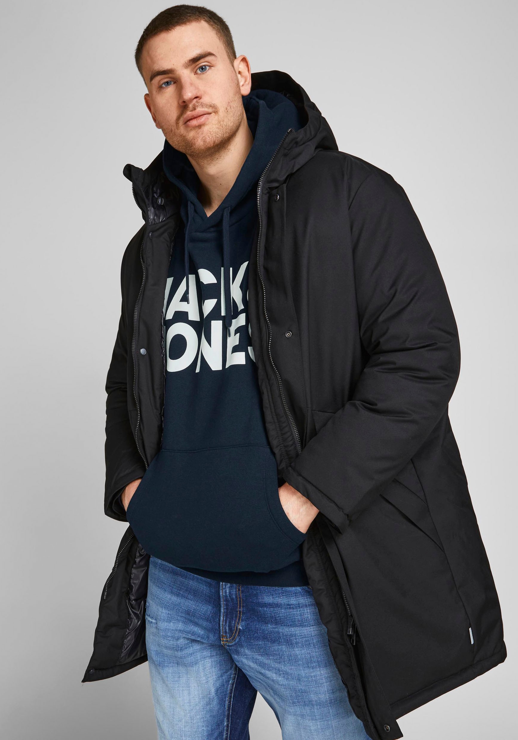 Jack & Jones PlusSize Kapuzensweatshirt »CORP LOGO SWEAT HOOD«, Bis Größe 6XL