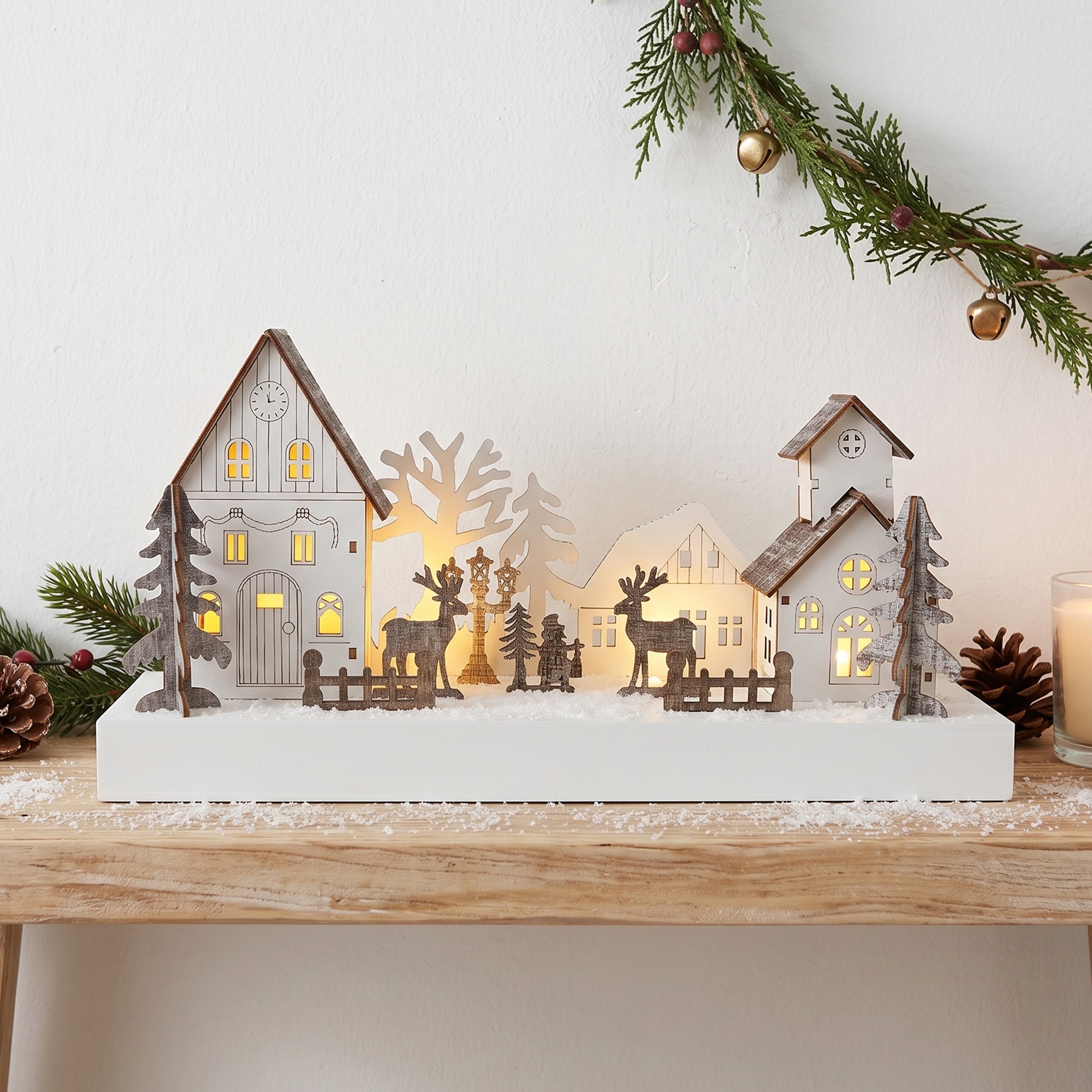 OTTO home Weihnachtsdorf »Weihnachtsdeko« integrierte Beleuchtung, Weihnachtslandschaft aus Holz