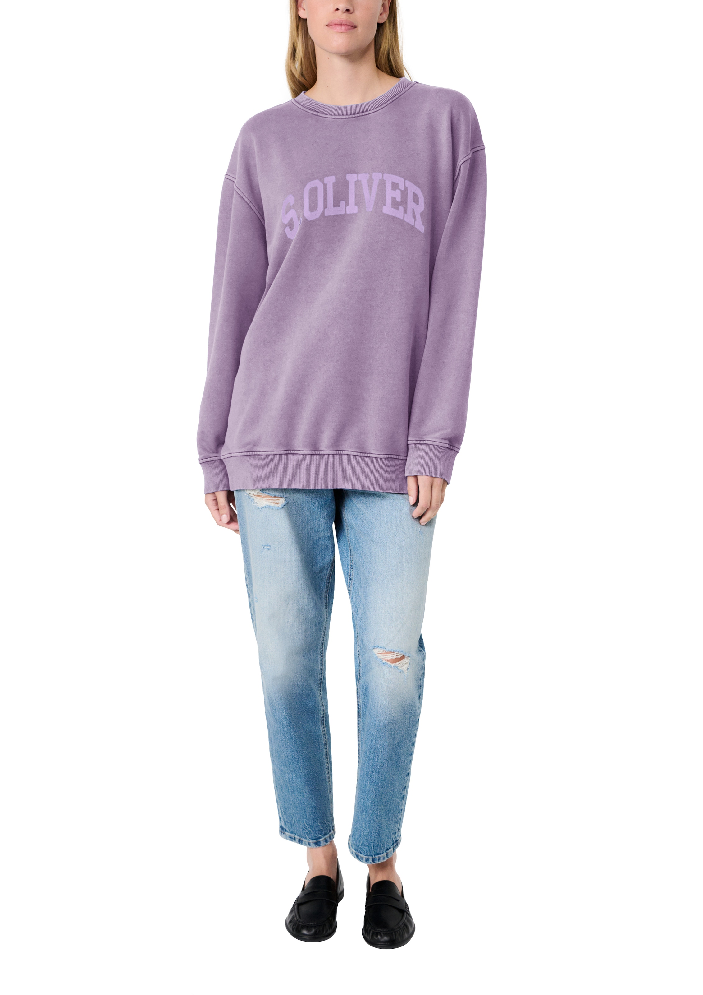 s.Oliver Sweater »s.Oliver X Heidi Klum Logo Sweater Uni«, mit Logo-Print
