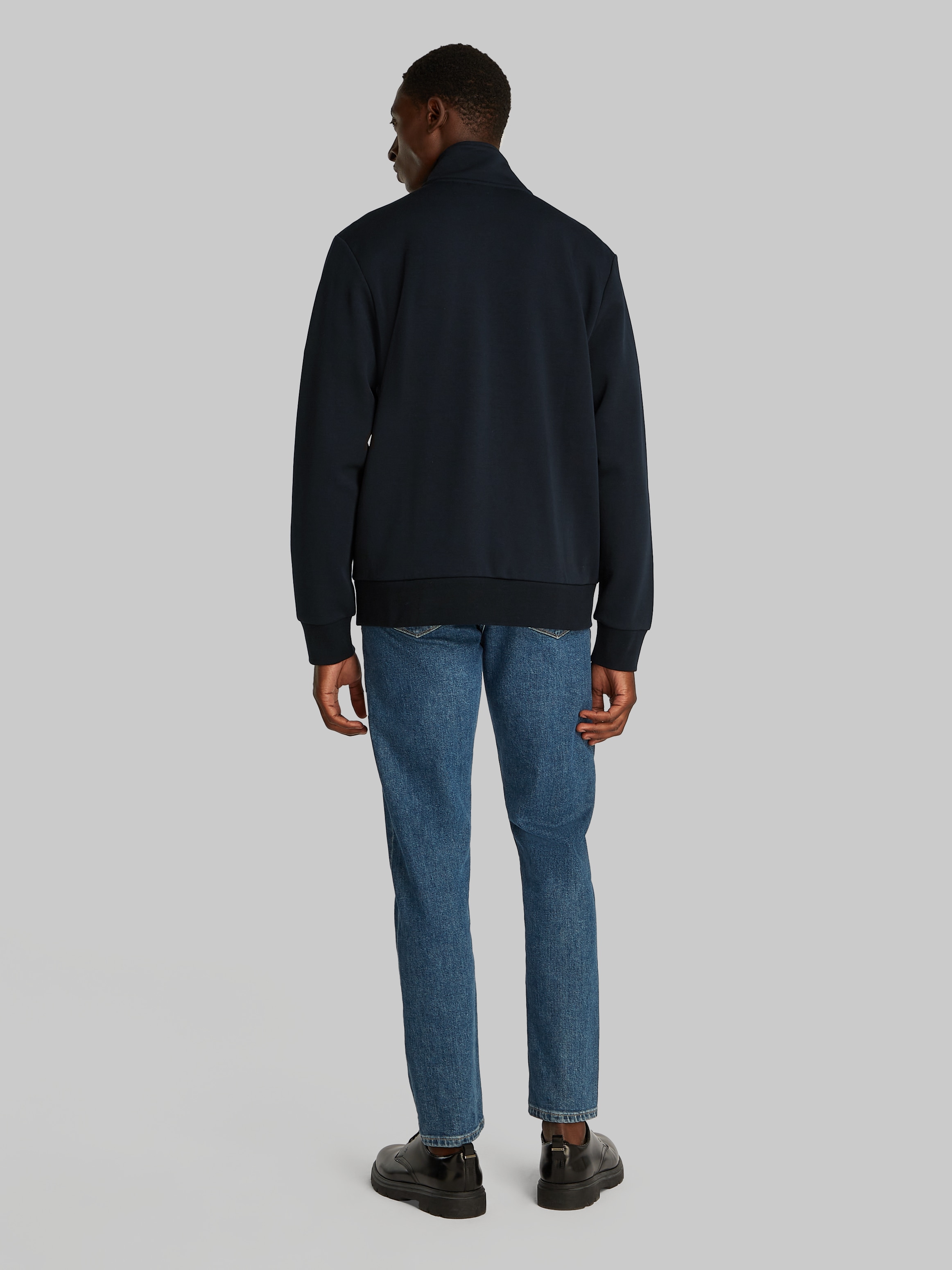 Calvin Klein Sweatshirt »MICRO LOGO MOCK NECK ZIP THROUGH«, mit Logo auf der Brust