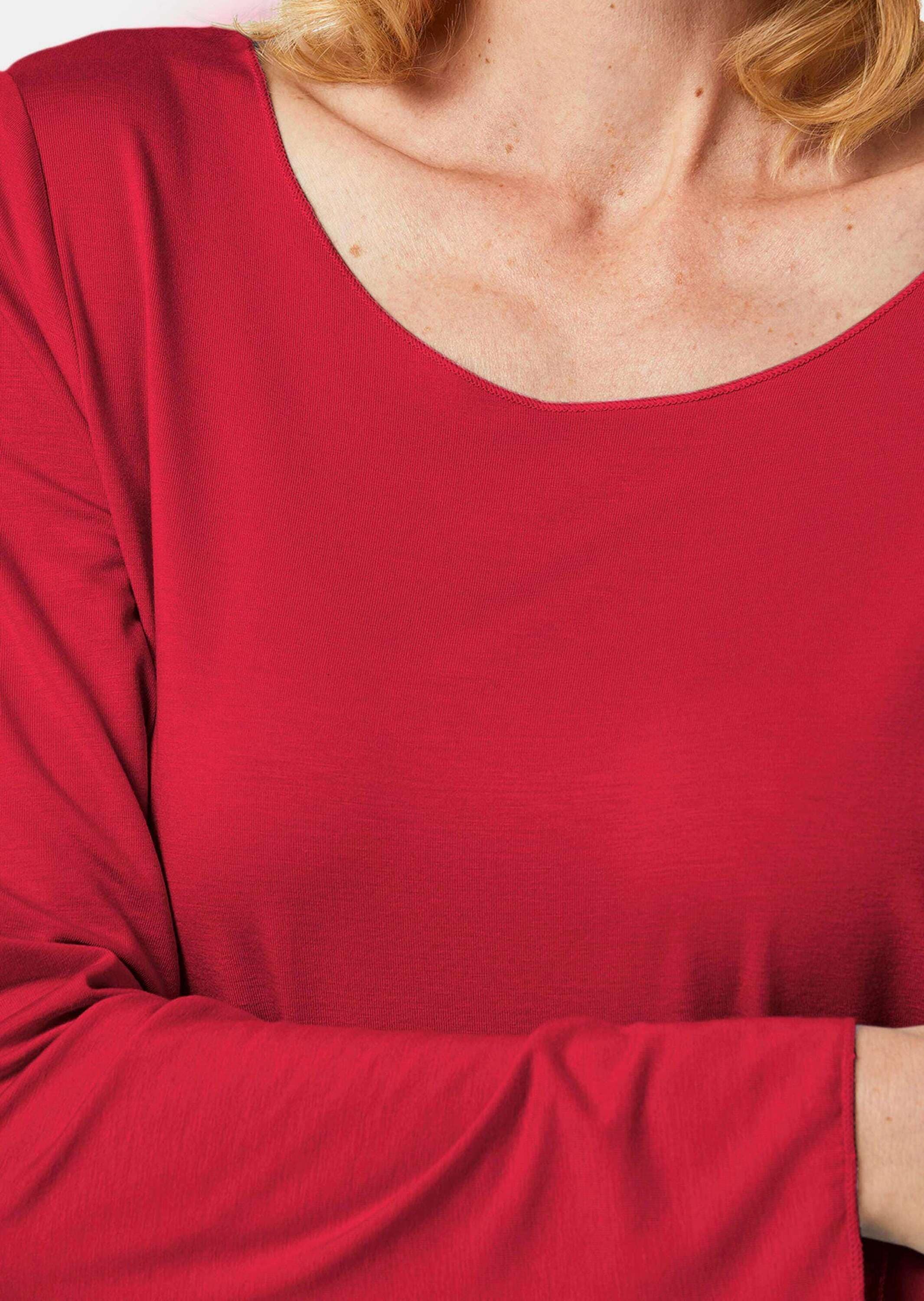 GOLDNER Longpullover »Kombistarkes Langarmshirt mit tonaler Zierkante« Ohne