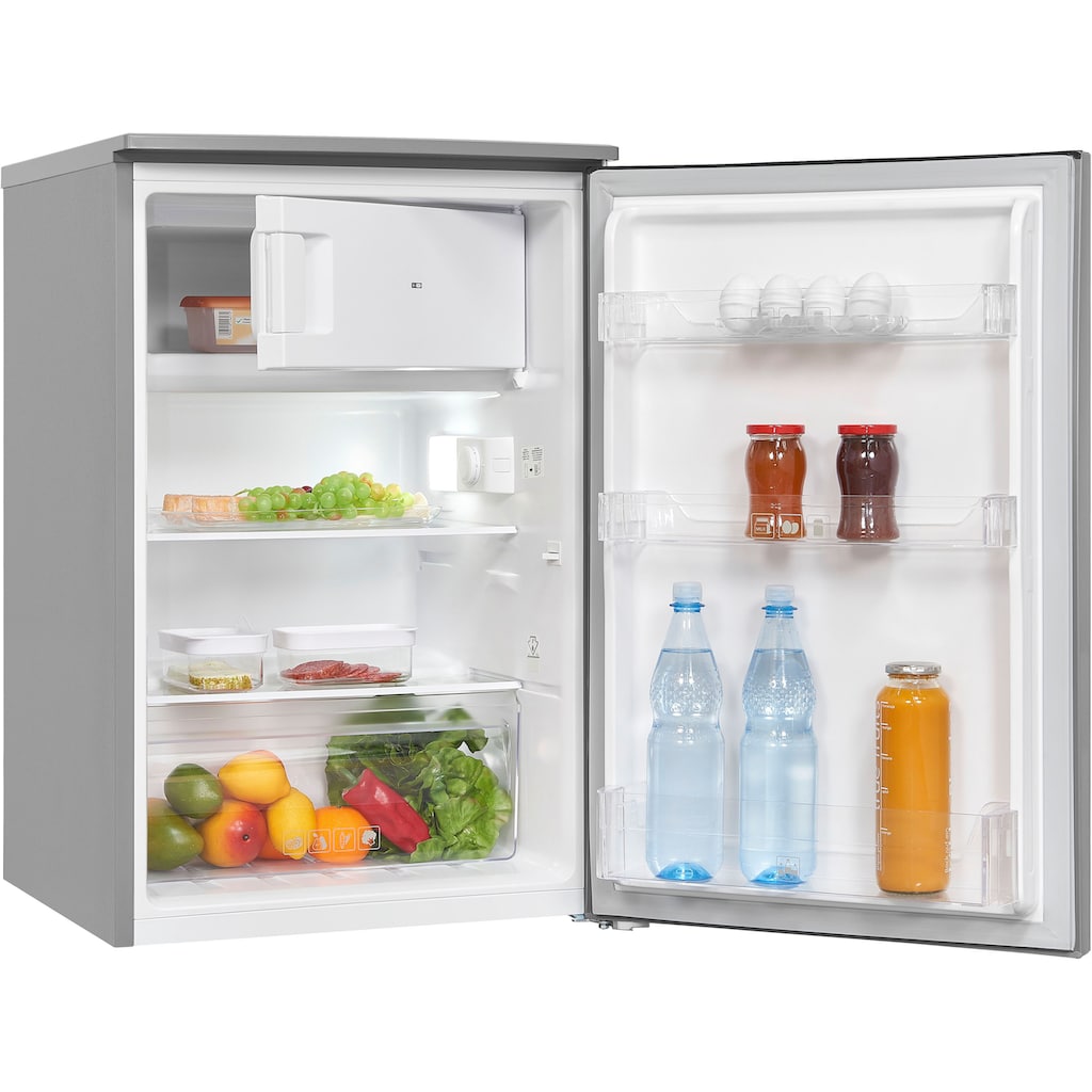 exquisit Kühlschrank, KS15-4-E-040D inoxlook, 85,0 cm hoch, 55,0 cm breit