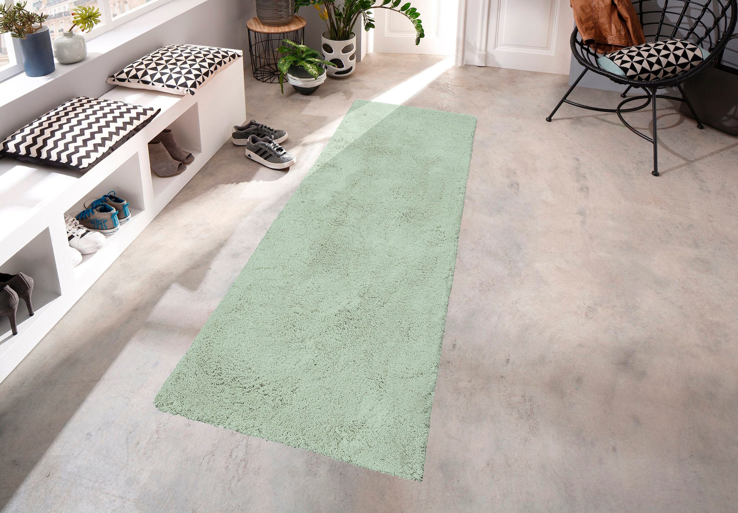 my home Hochflor-Läufer »Desner«, rechteckig, 38 mm Höhe, besonders weich und flauschig durch Microfaser, fußbodenheizungsgeeignet, Teppichläufer, Brücke, ideale Teppiche für Wohnzimmer, Schlafzimmer, Esszimmer, Flur & Diele