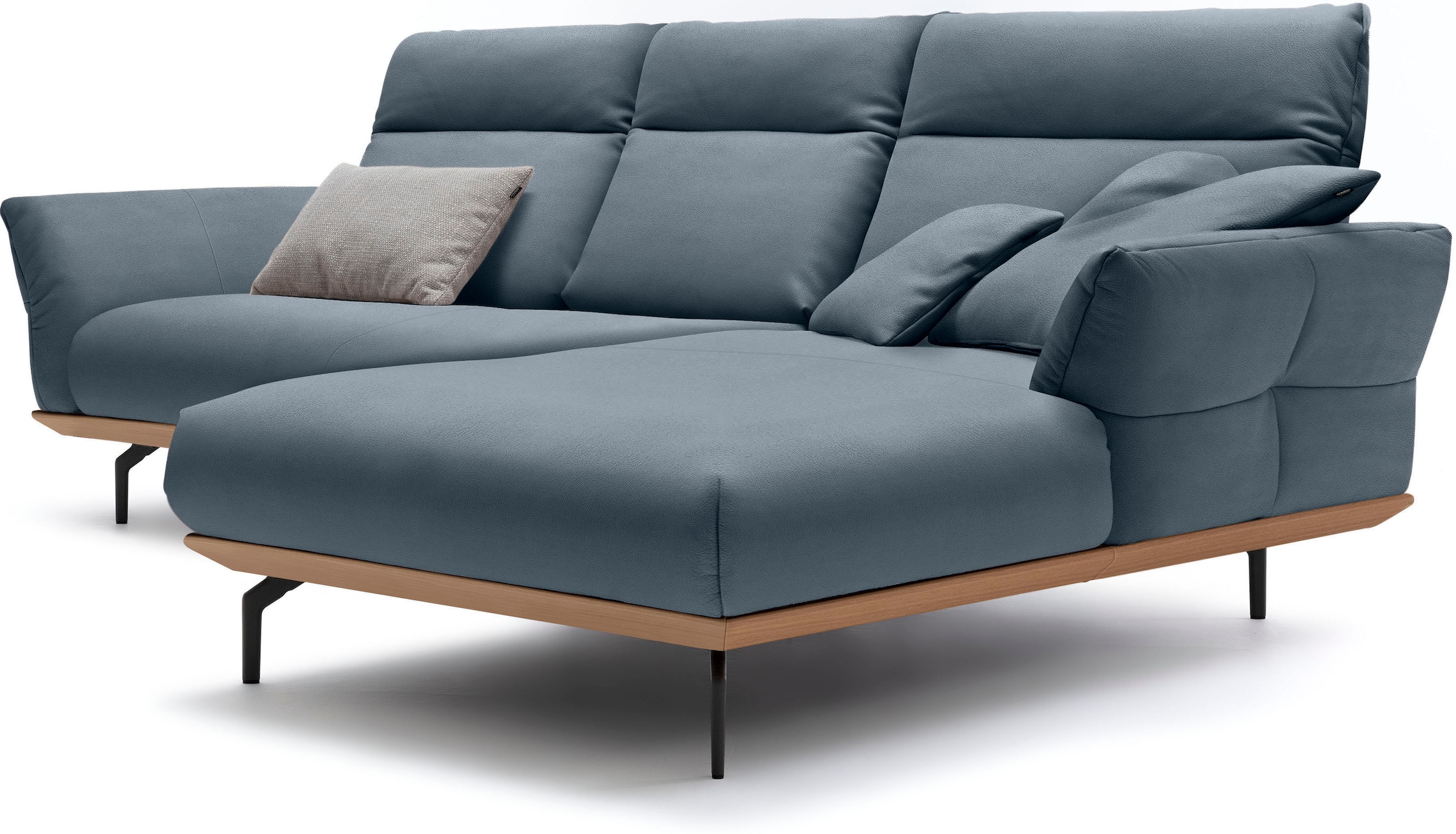 Creation BY ROLF BENZ Ecksofa »CR.460«, Sockel in Eiche, Alugussfüße in umbragrau, Breite 298 cm