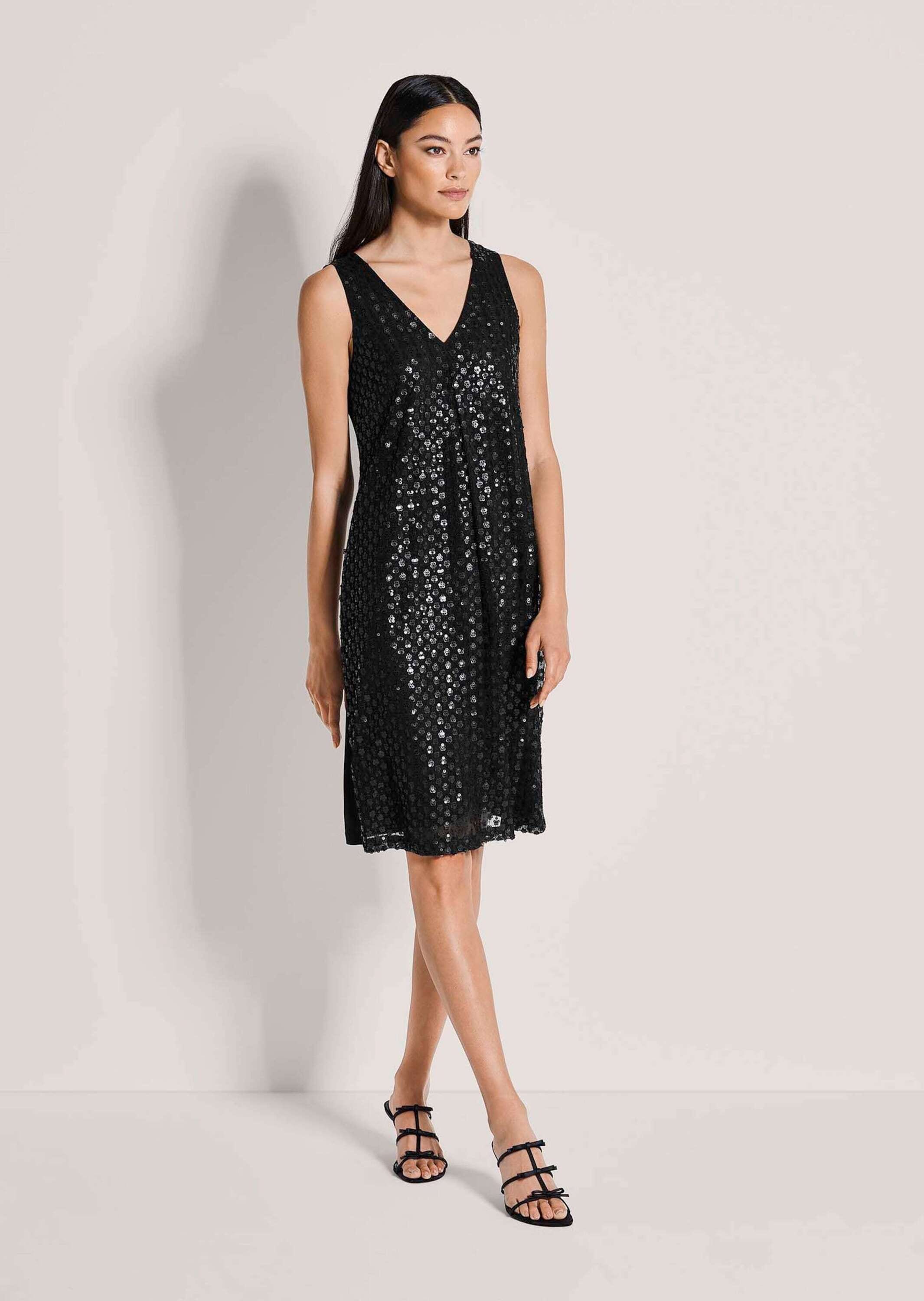 MADELEINE Sommerkleid »Paillettenkleid Partykleid mit V-Ausschnitt« Aufgestickte Pailetten