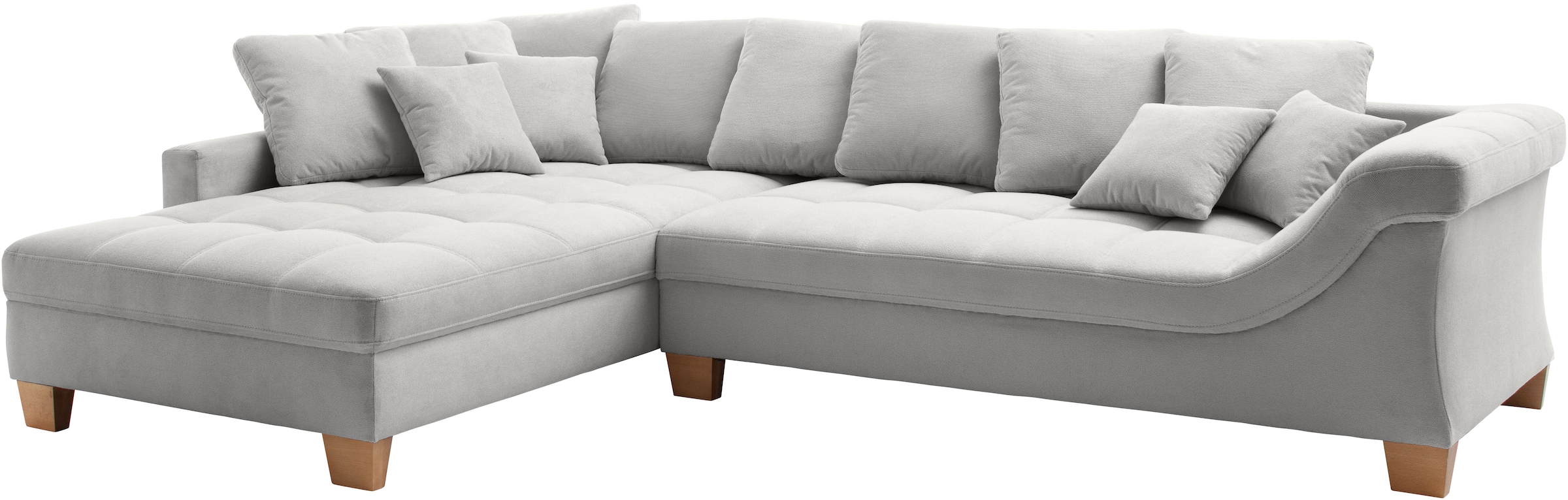 Mr. Couch Ecksofa »Bologna, L-Form, mit Holzfüßen«, wahlweise mit Kaltschaum