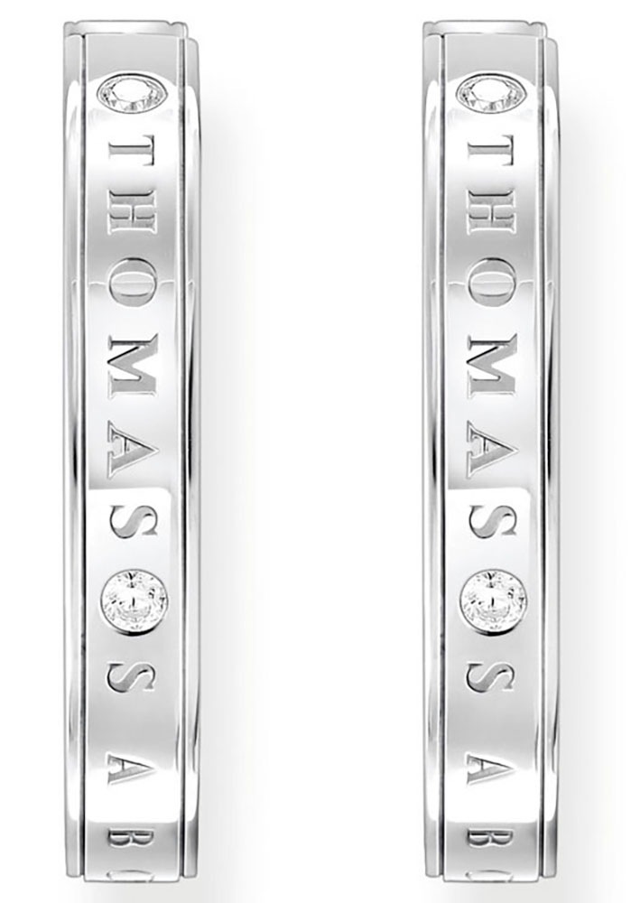 THOMAS SABO Paar Creolen »weiße Steine, CR714-051-14«, mit Zirkonia (synth.)