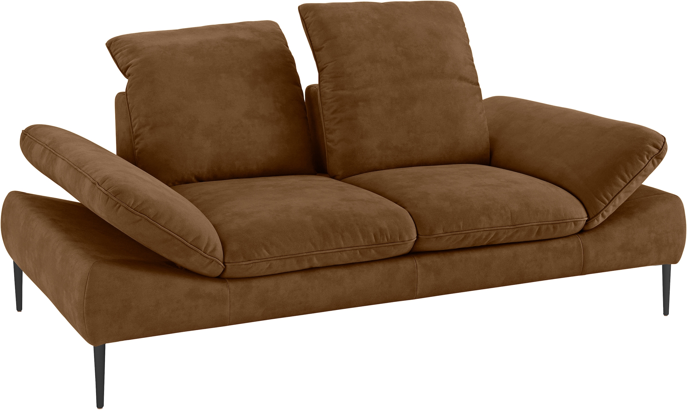 W.SCHILLIG 2-Sitzer »enjoy&MORE« Sitztiefenverstellung, Füße schwarz pulverbeschichtet, Breite 202 cm