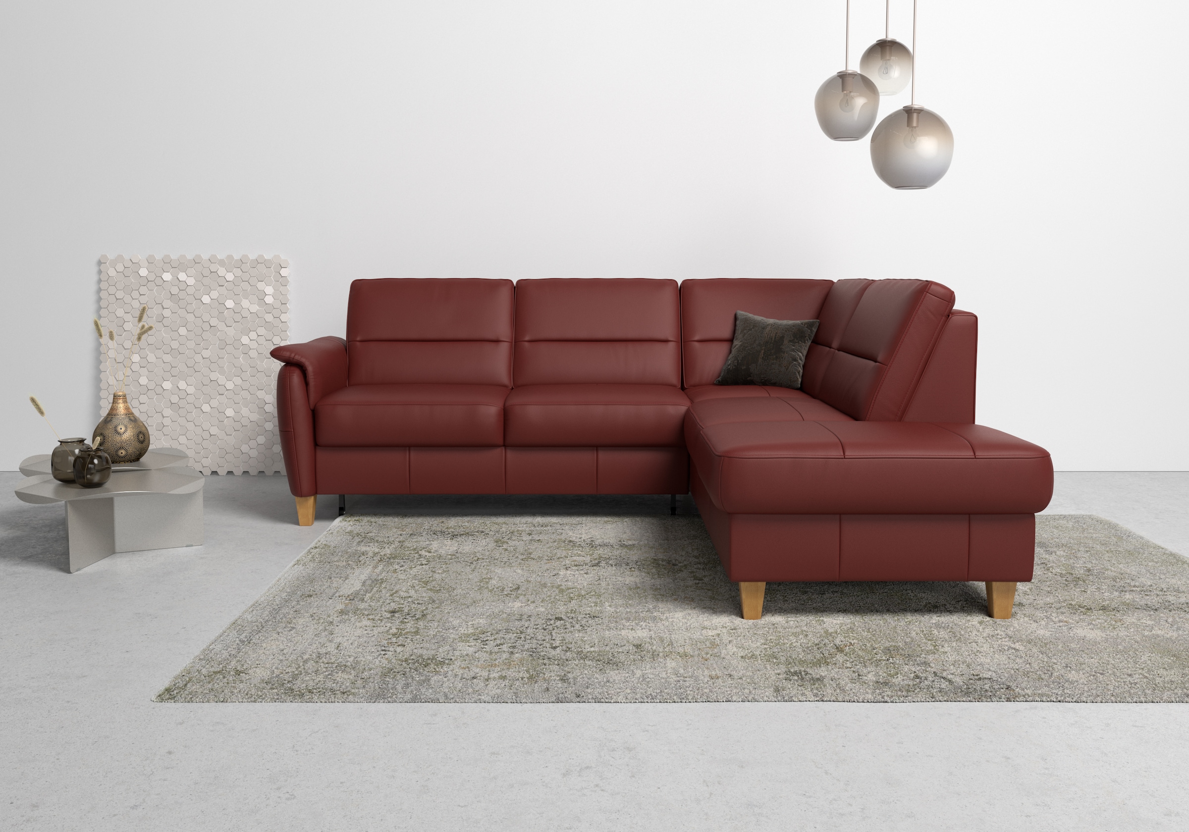Home affaire Ecksofa »Palmera L-Form«, Federkern, wahlweise mit Bettfunktion und mit/ohne Stauraum