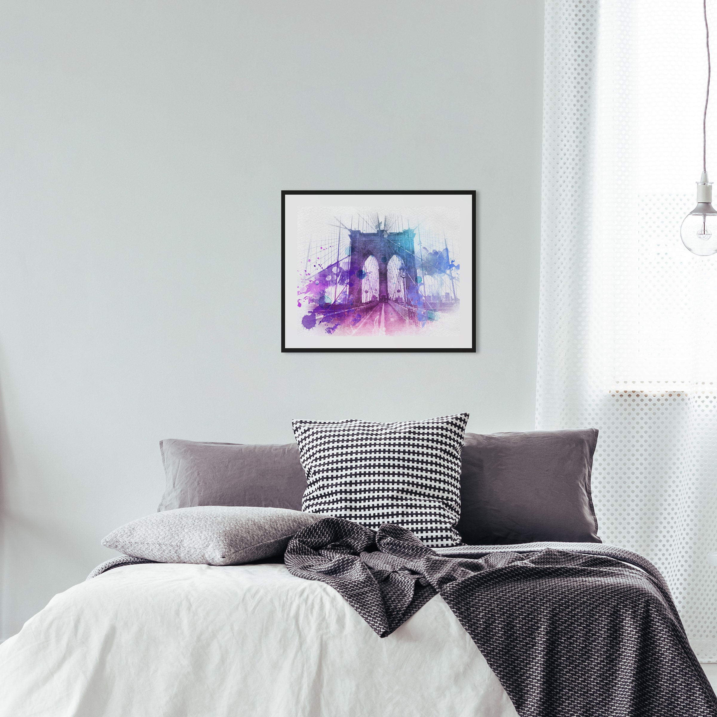queence Bild »Demir«, Brücken-Stadt-Kunst, HD Premium Poster-Druck inkl. Holzrahmen