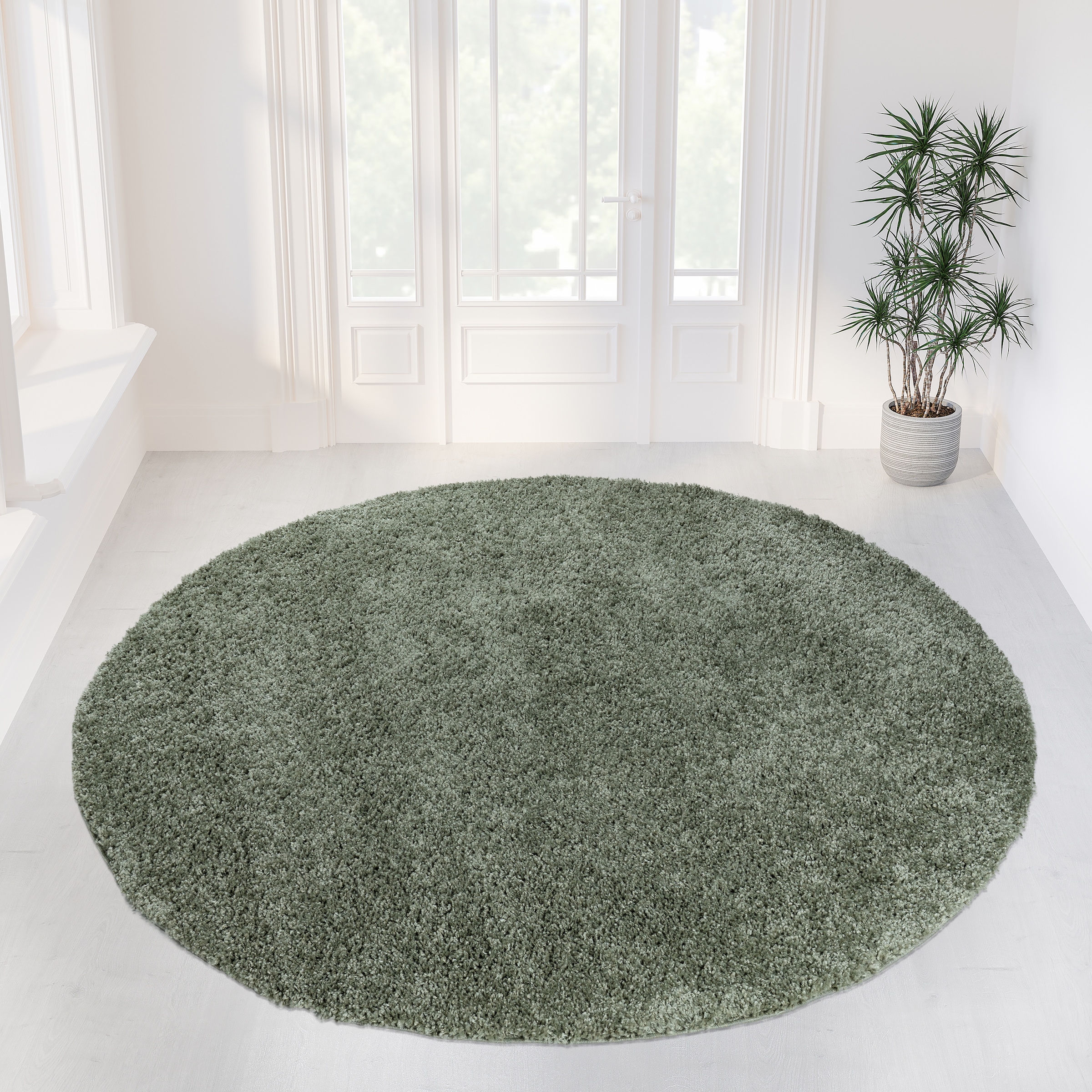 my home Teppich »Shaggy 30« rund 30 mm Höhe Teppich in Uni-Farben, besonders weich und kuschelig, Wohnzimmer