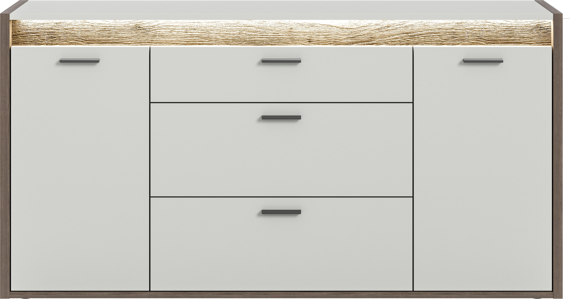 INOSIGN Sideboard »Treviso, Breite 167cm, inkl. Frontbeleuchtung, 2 Türen, 2 Einlegeböden«, 3 Schubkästen, Anrichte, Wohnzimmerschrank, Kommode