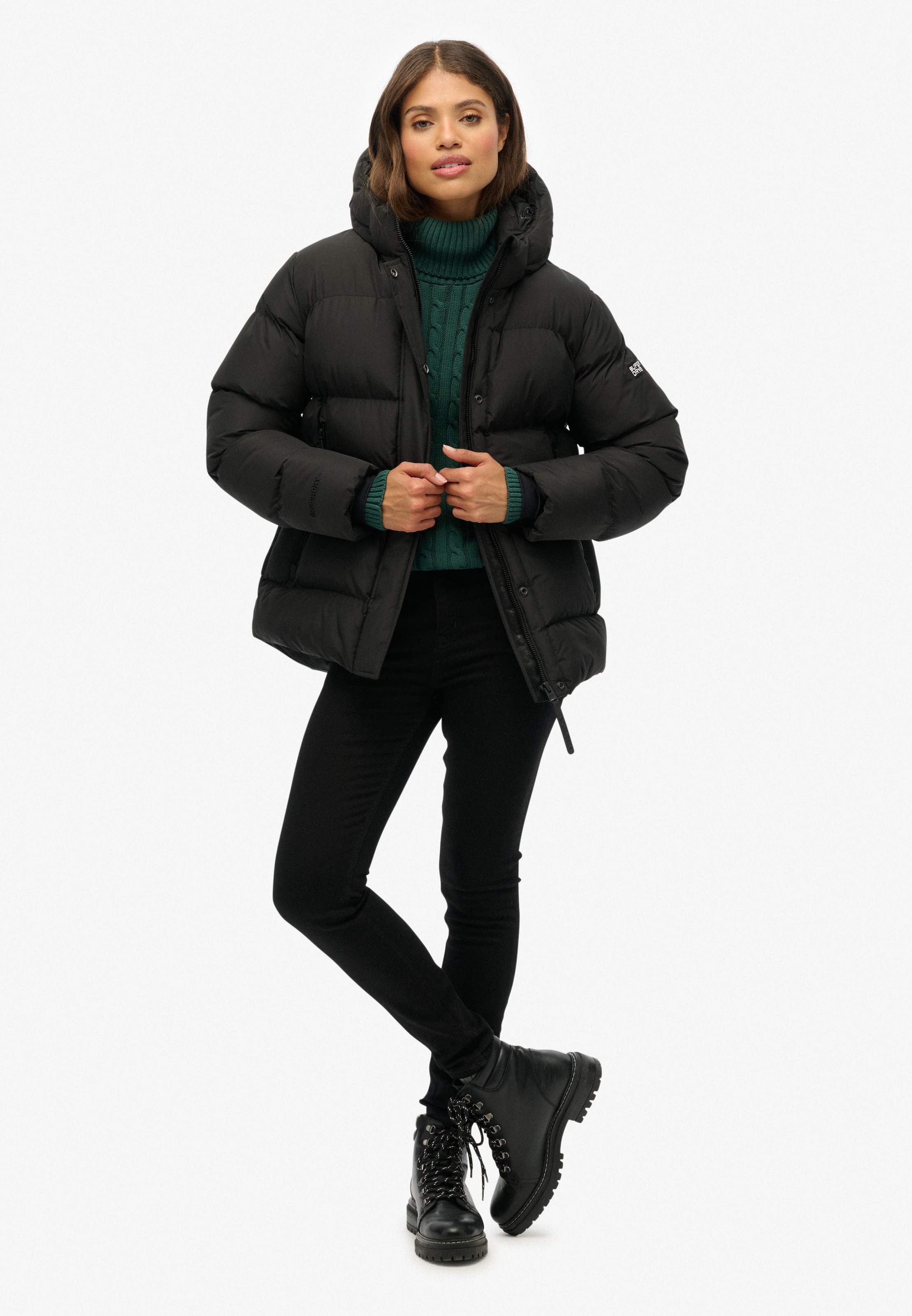 Superdry Steppjacke »HOODED 5 BAFFLE SPORTS PUFFER«, mit Kapuze