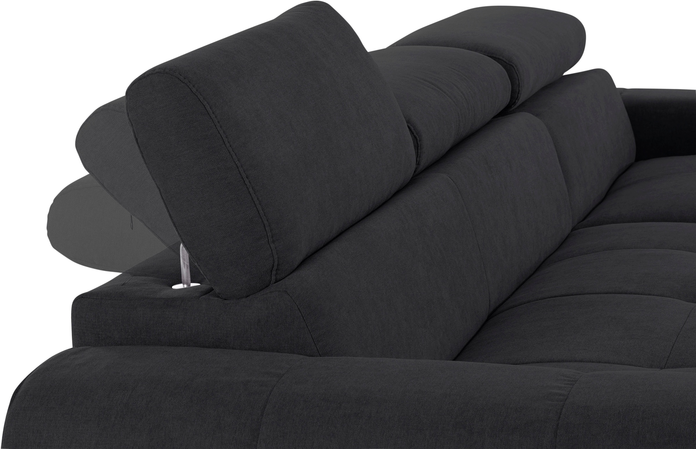 COTTA Ecksofa »Mia L-Form mit 3 Zierkissen«, wahlweise mit Bettfunktion, Bettkasten, Beleuchtung & Wireless-Charger