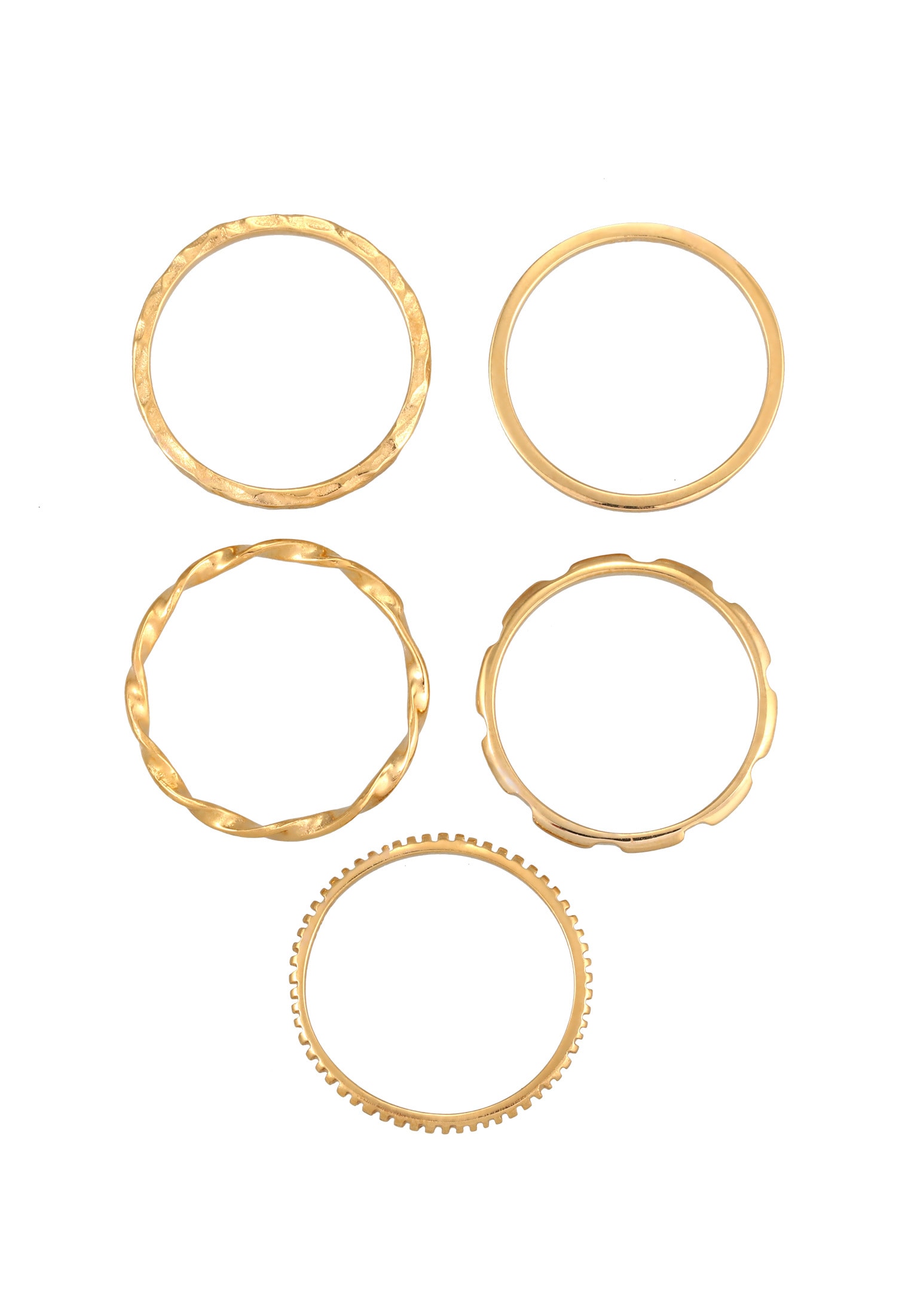 Elli Ring-Set »Ring Stapelringe Stacking Basic 5er Set 925 Silber«