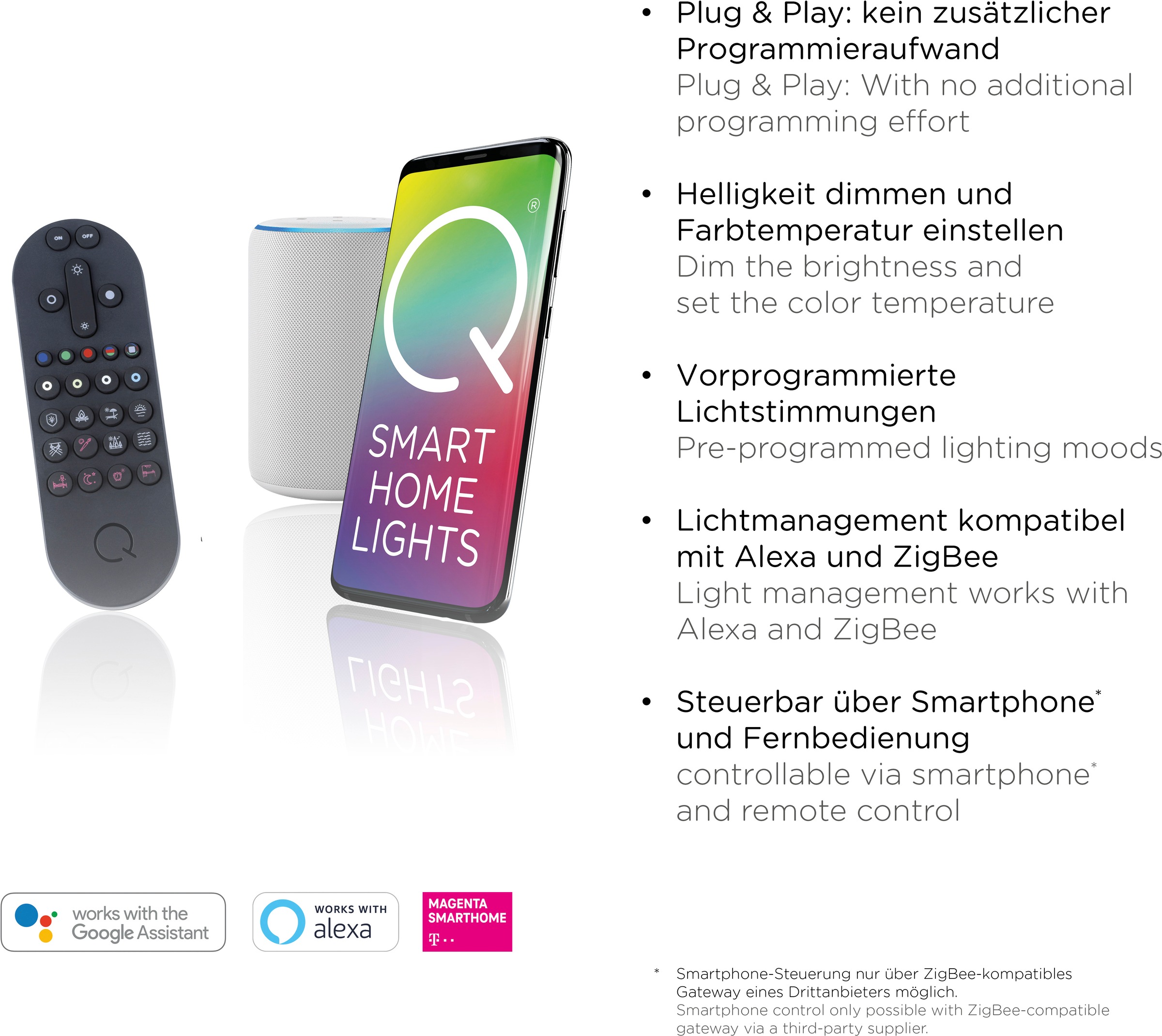 Neuhaus Q SMART HOME LIGHTS LED Tischleuchte »Q-SWING« LED-Board 1 Stk. warmweiß - kaltweiß