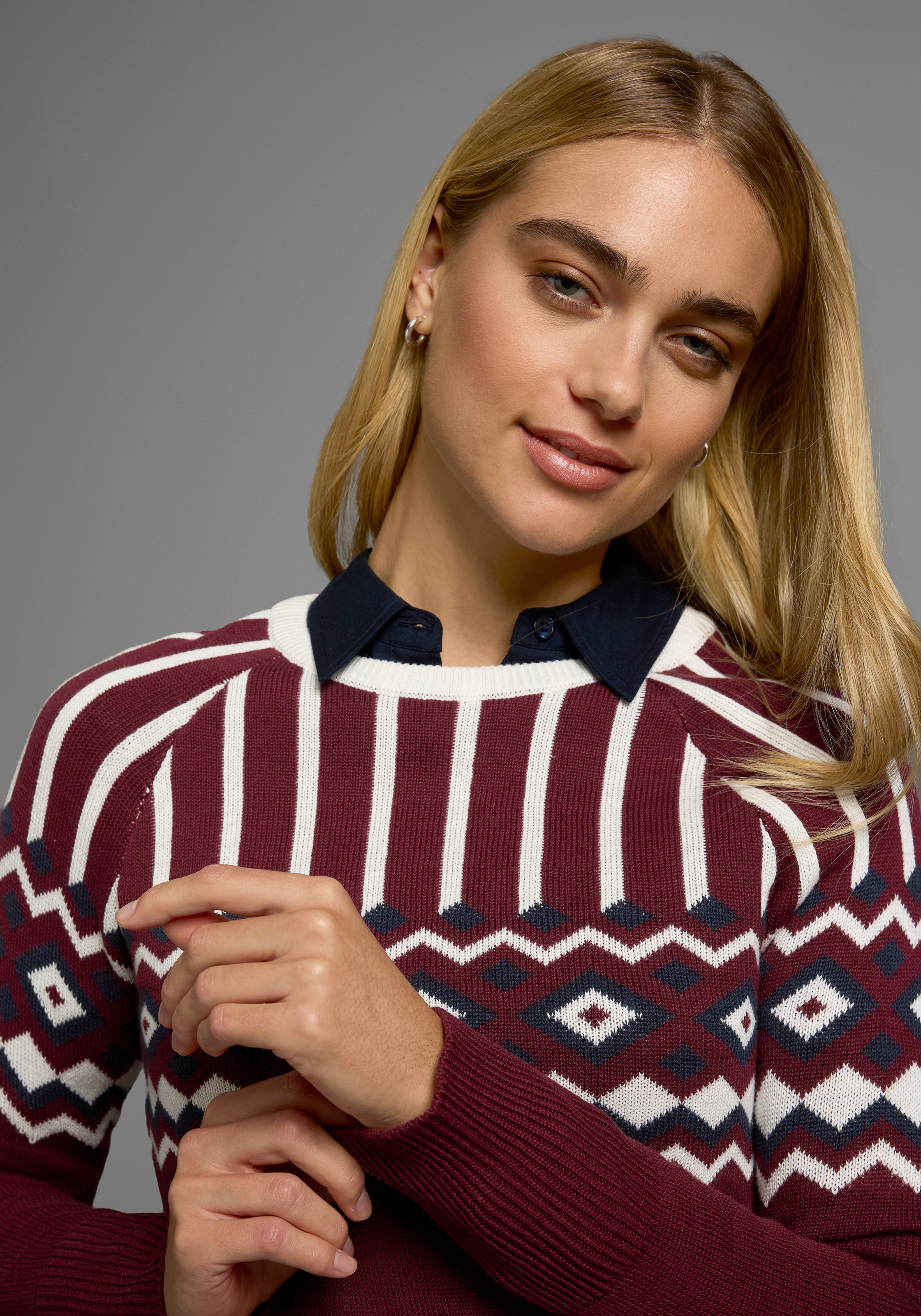 AJC Jacquardpullover, mit Norwegermuster in verschiedenen Farbvarianten