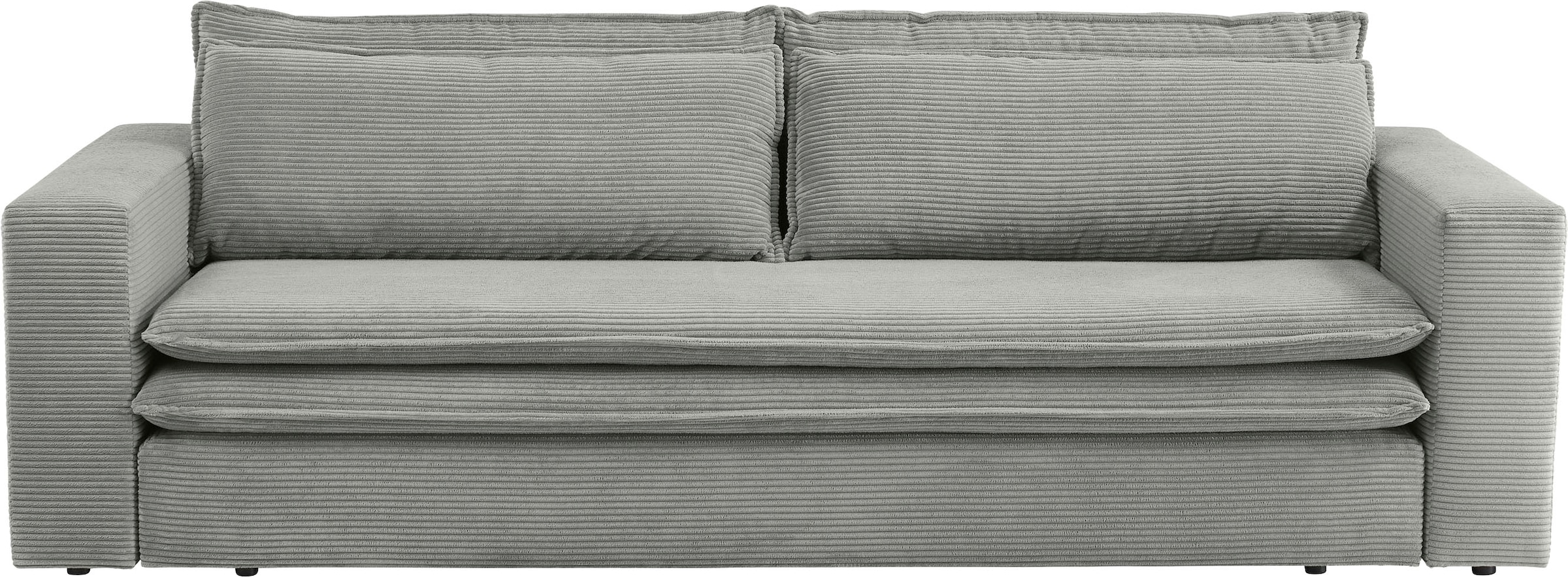 Places of Style 3-Sitzer »PIAGGE«, Cord-Bezug - mit Bettfunktion und Bettkasten, mit praktischem Topper