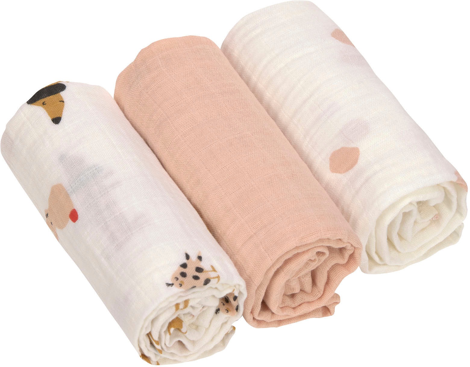 LÄSSIG Stoffwindeln »Little Mateys, Einschlag- und Mulltuchset M, Spicy Orange«, (Set, 3 St.)