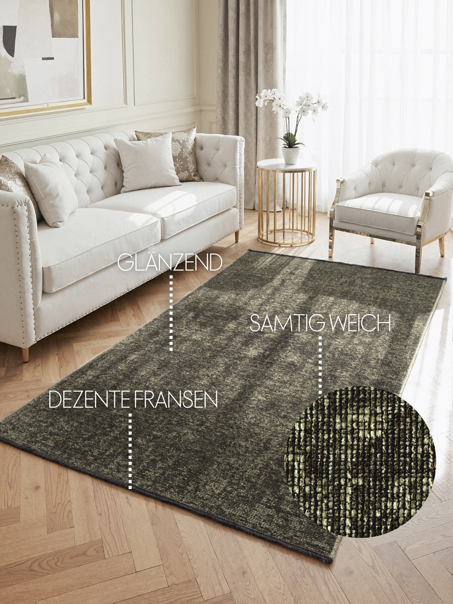 ELLE DECORATION Teppich »Prisma« rechteckig 5 mm Höhe Glanz-Effekt, Karo Design, Kachel-Optik, Wohnzimmer, Schlafzimmer,Flur