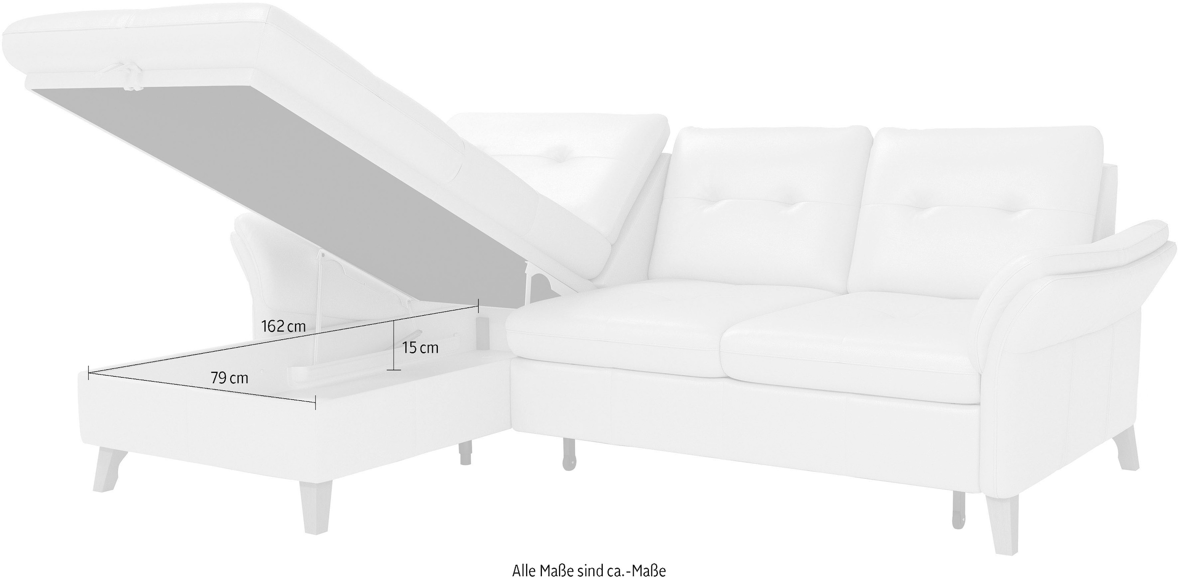 sit&more Ecksofa »Göteborg«, Sitztiefenverstellung und Federkern, wahlweise mit Bettfunktion