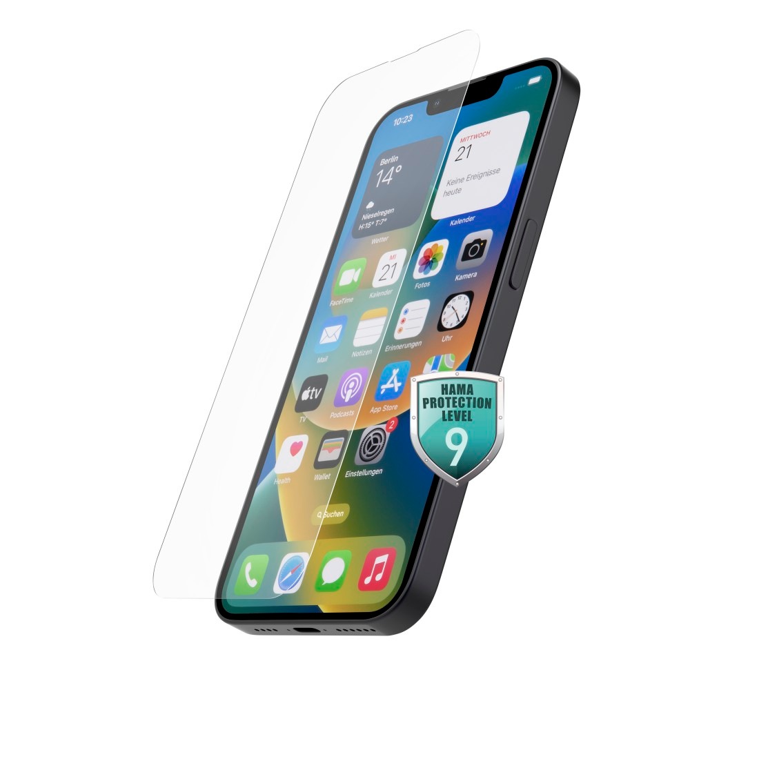 Hama Displayschutzglas »Echtglas Displayschutz für iPhone 15, iPhone 15 Pro, dünn, Kratzschutz«, für Apple iPhone 15, Apple iPhone 15 Pro