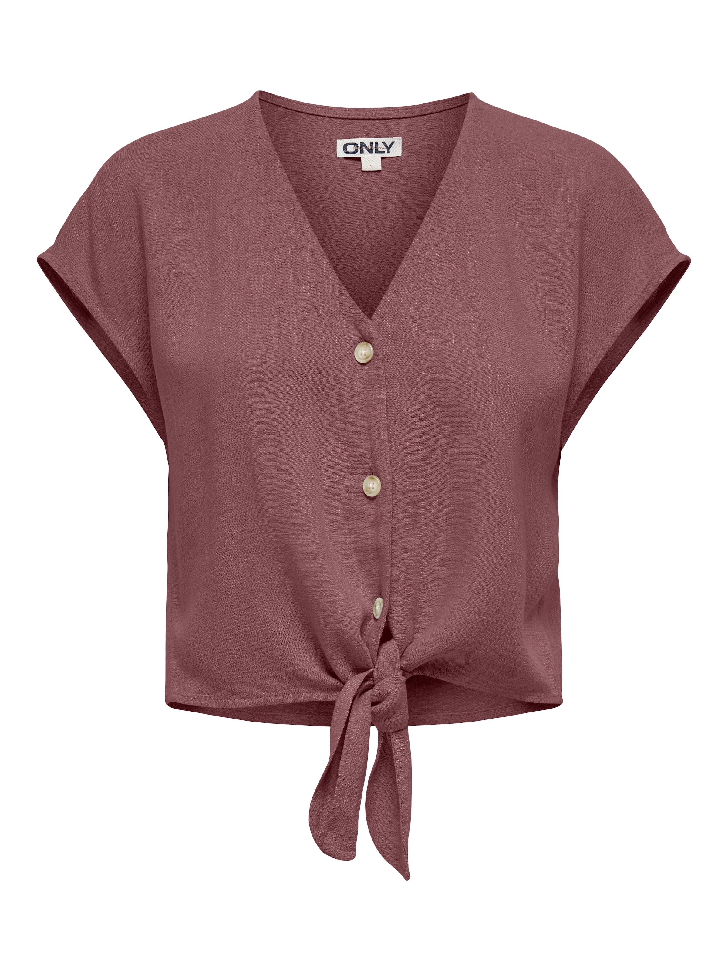 ONLY Kurzarmbluse »ONLSIESTA SS KNOT LIN BL SHIRT PNT NOOS« Viskosemischung, regular fit