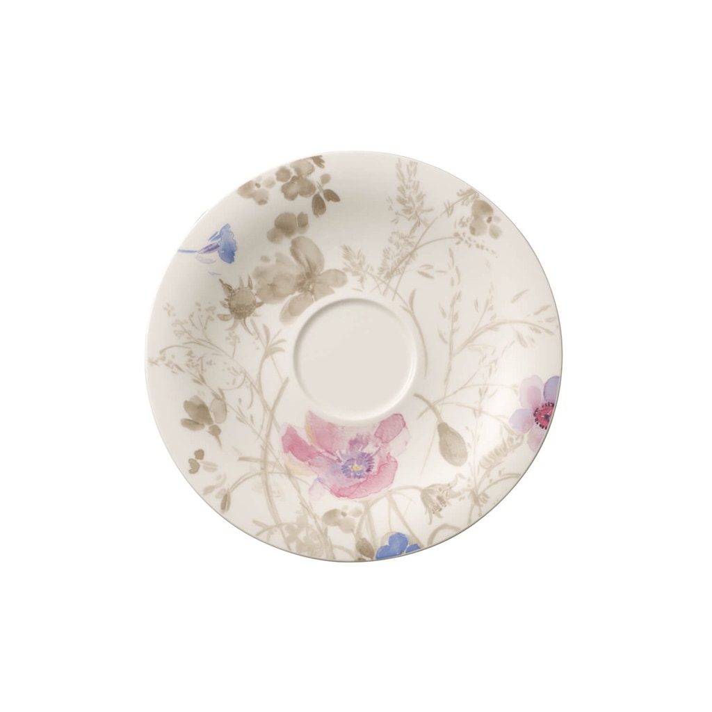 Villeroy & Boch Tasse »Frühstückstassen mit Untertassen Mariefleur Gris Basic 290 ml 6er Set bunt«
