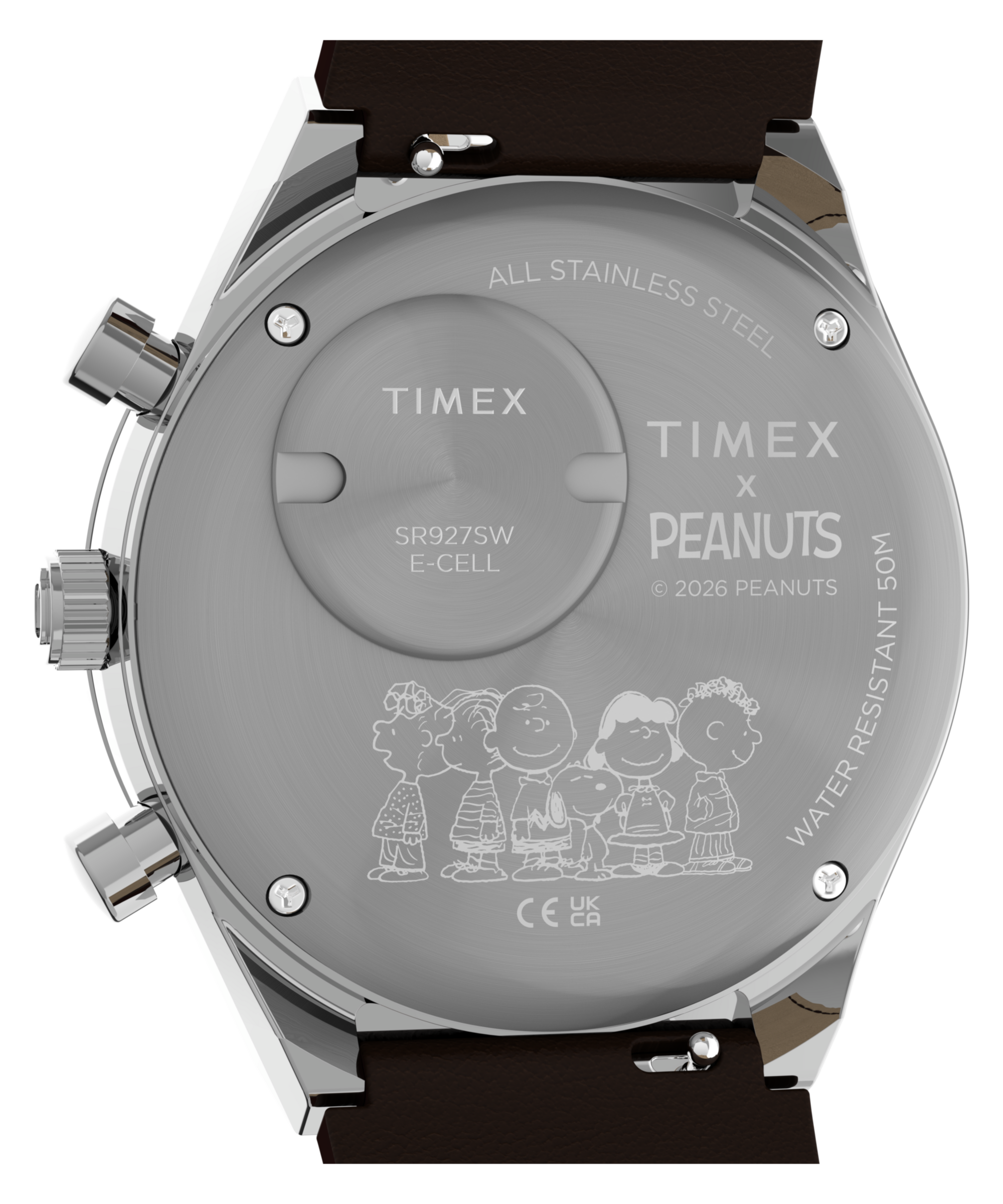 Timex Quarzuhr »Peanuts Q Timex Chrono« Armbanduhr, Herrenuhr, Lederarmband, analog, Tag, Beleuchtung