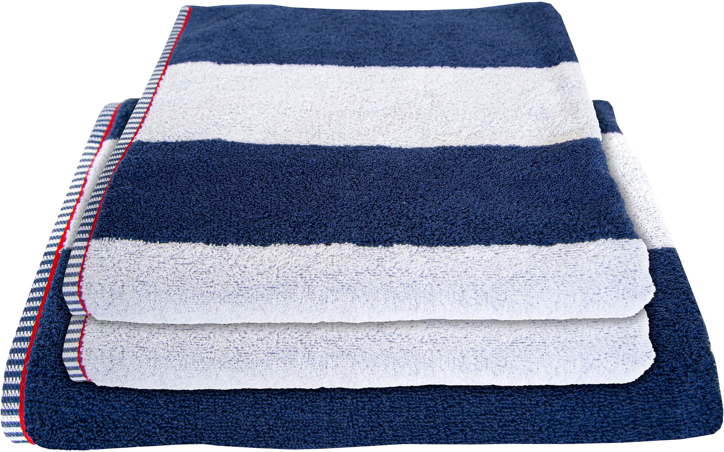 Dyckhoff Handtuch Set »Maritim, Block Stripe«, (Set, 3 St., 2 Handtücher (50 x 100 cm)-1 Duschtuch (70 x 140 cm)