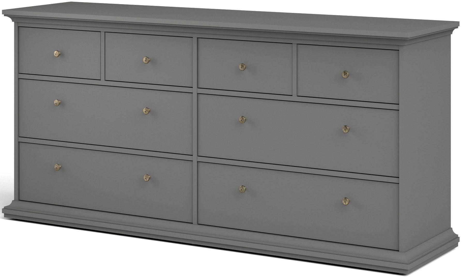 Home affaire Kommode »Paris, Aufbewahrung, Schubladenschrank, Stauraum«, mit 8 Schubladen, Breite 184 cm, Höhe 87 cm