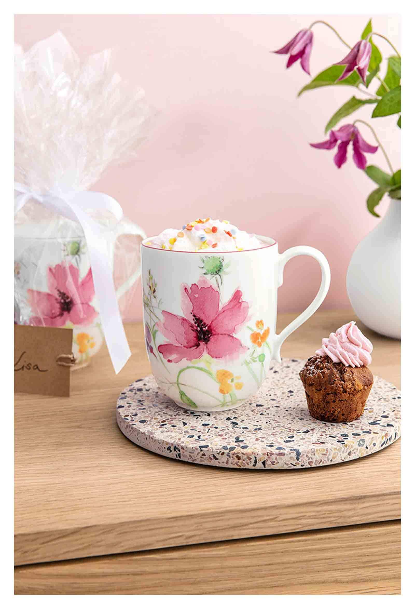 Villeroy & Boch Becher »Kaffeebecher Mariefleur Basic 330 ml bunt« Spülmaschinengeeignet, Mikrowellenfest
