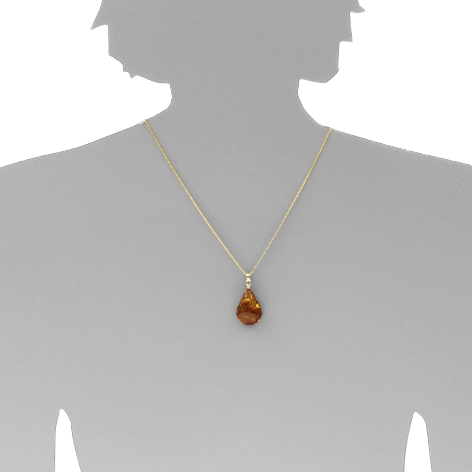 OSTSEE-SCHMUCK Kettenanhänger »- Tropfen ca. 26 mm lang - Gold 333/000 - Bernstein -,«