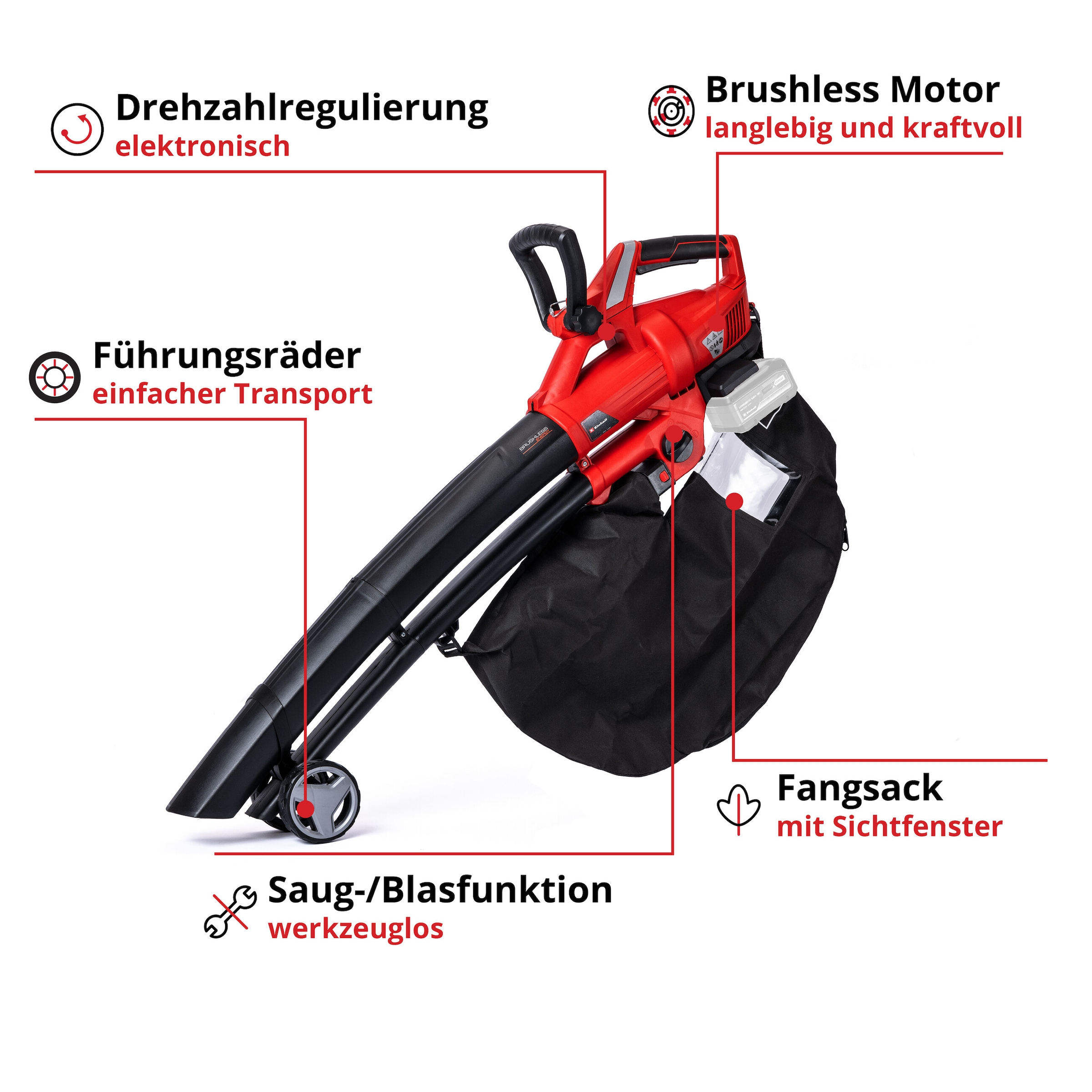 Einhell Akku-Laubsauger »GE-CL 36 Li E-Solo«, (3 St.)